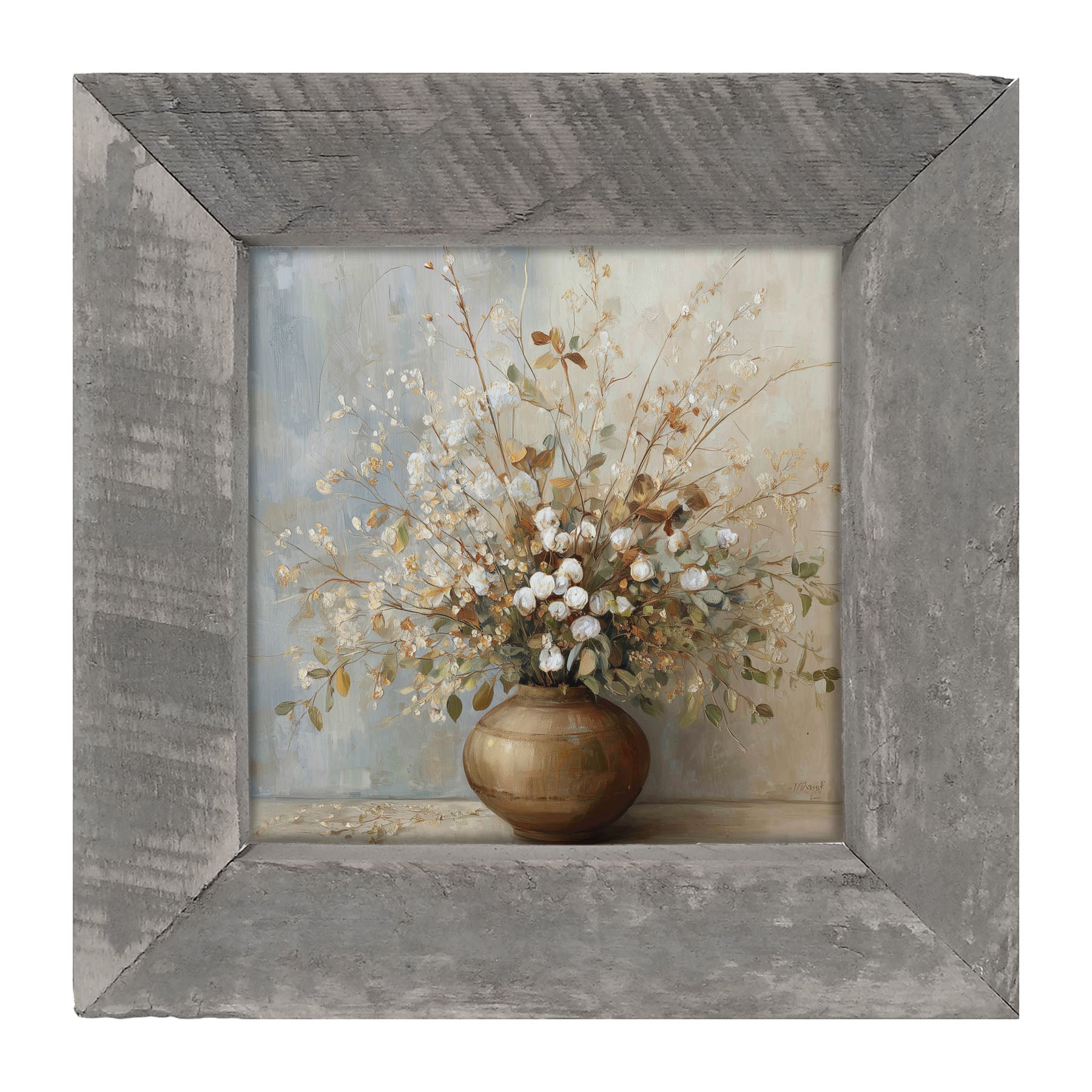 Copper Vase with Rustic Bouquet - Framed Art