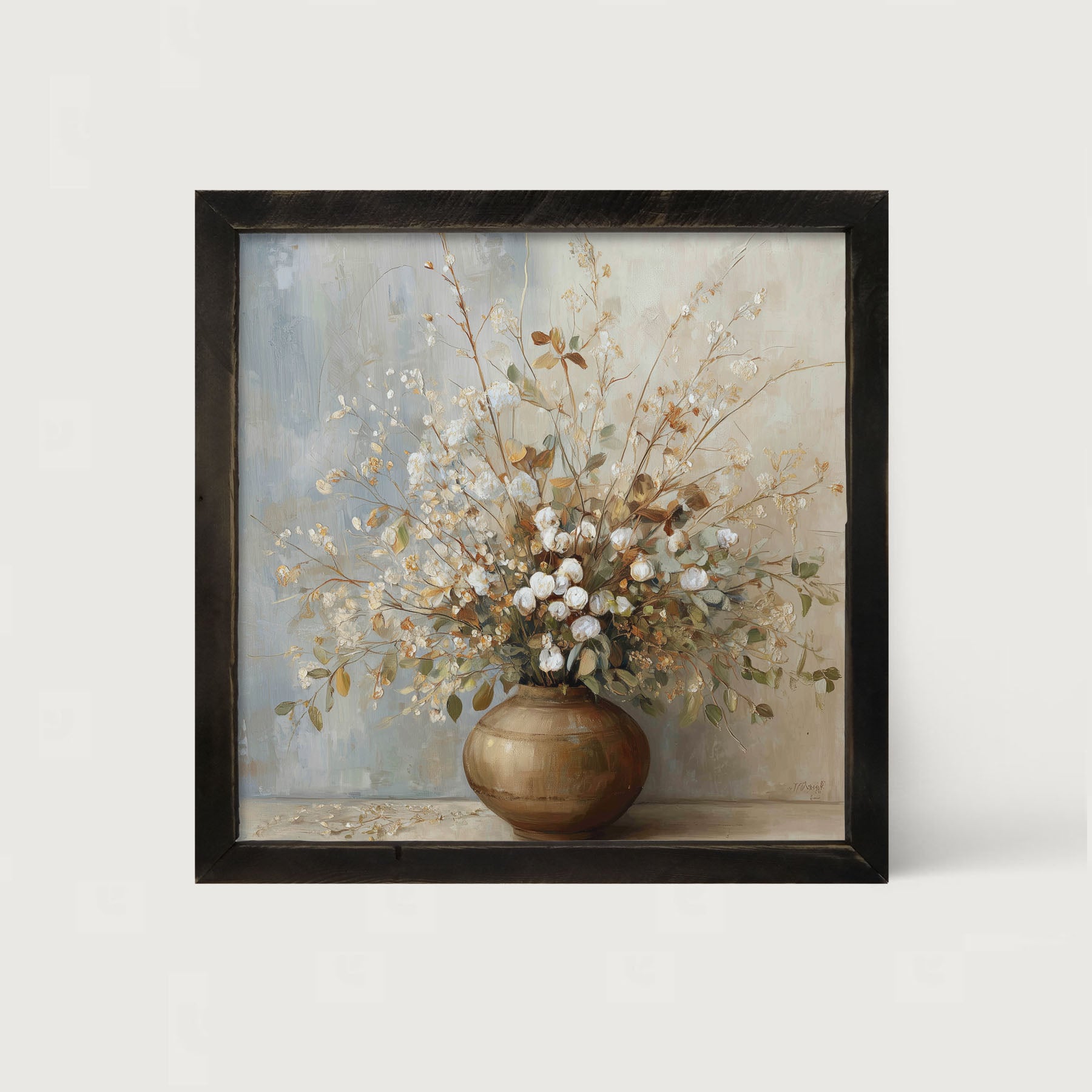 Copper Vase with Rustic Bouquet - Framed Art