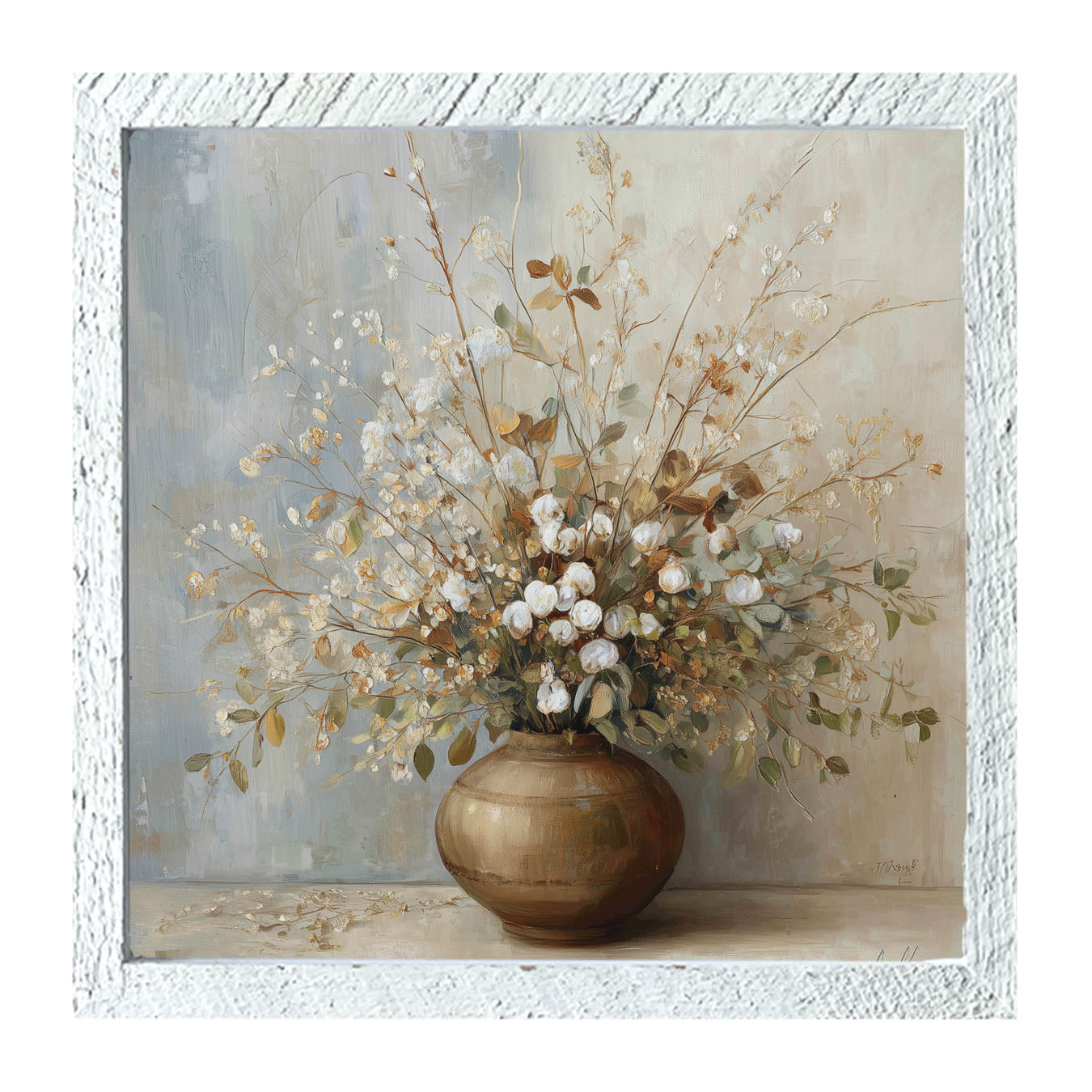 Copper Vase with Rustic Bouquet - Framed Art