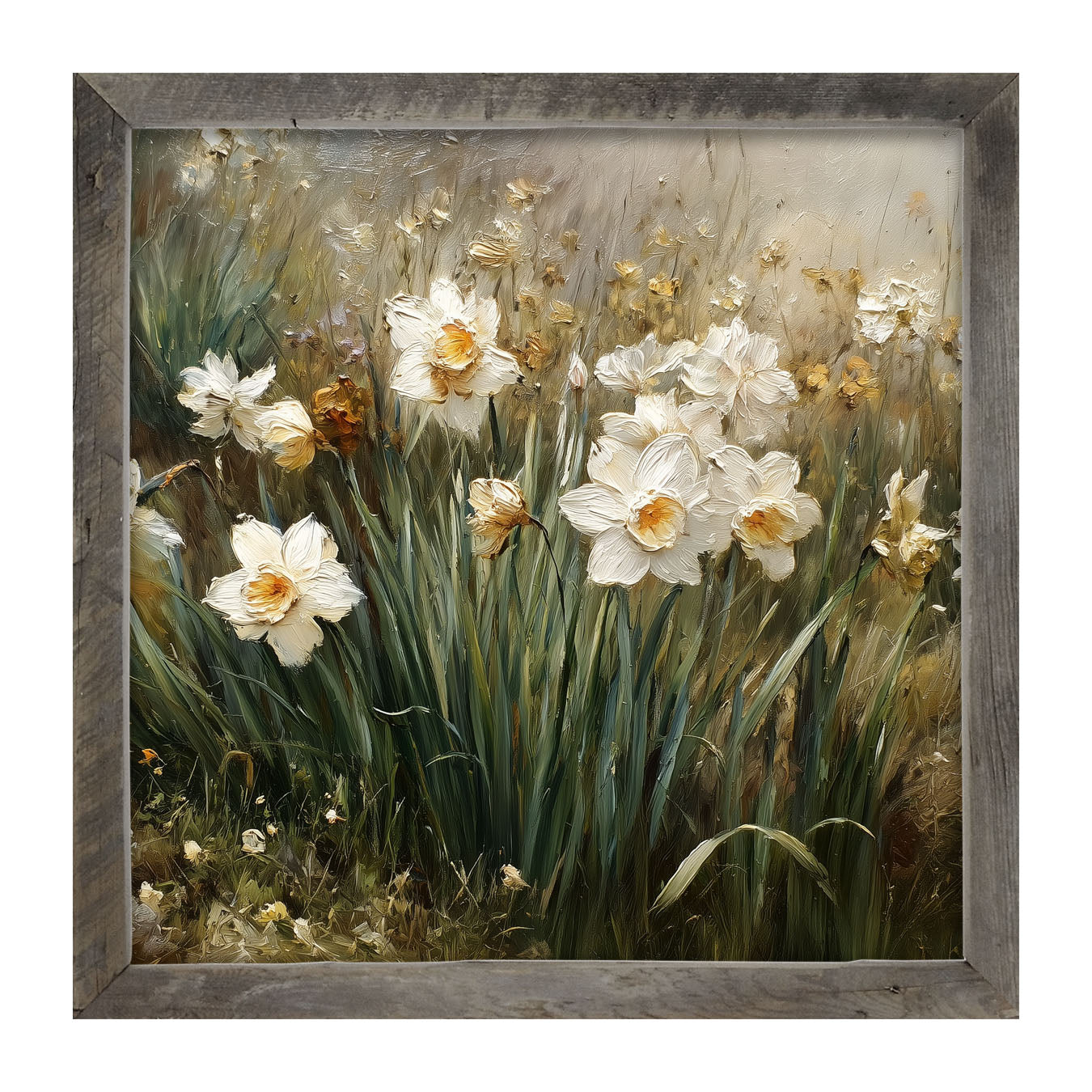 Patch of White Daffodils - Framed Art