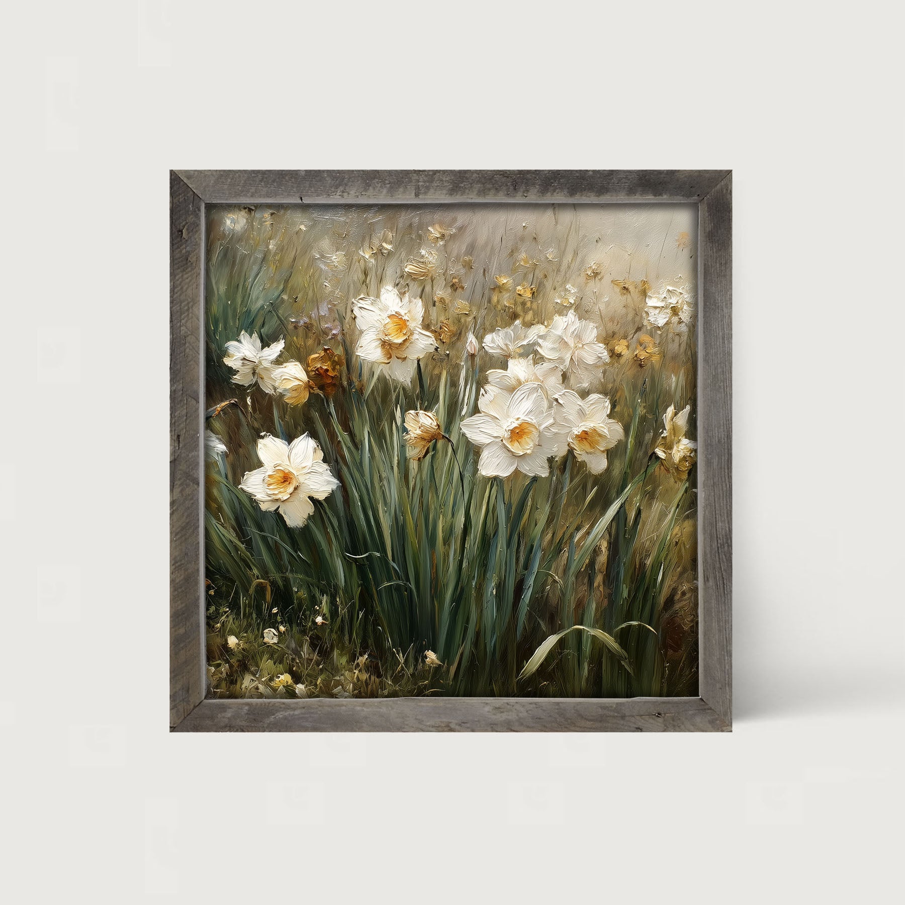 Patch of White Daffodils - Framed Art