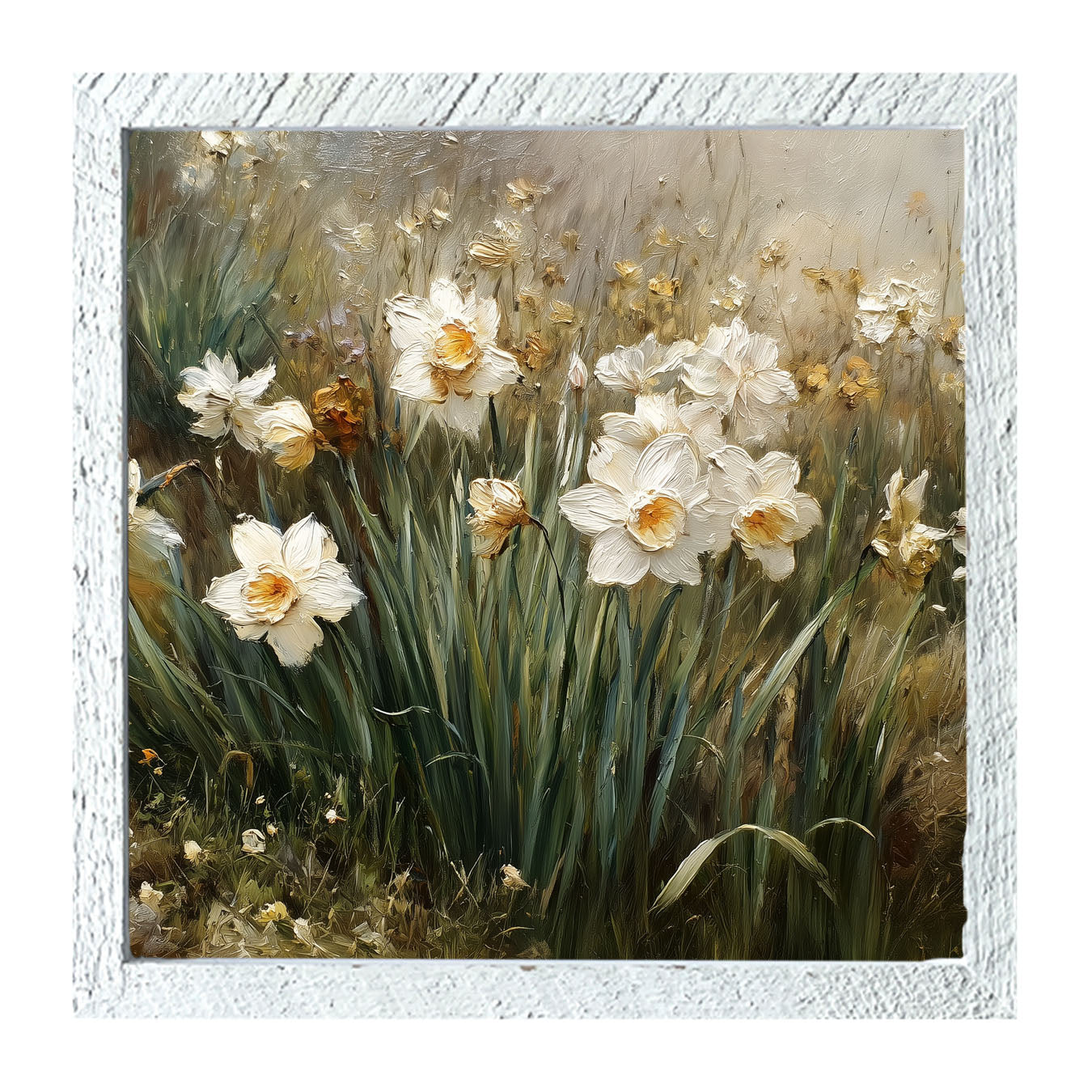 Patch of White Daffodils - Framed Art