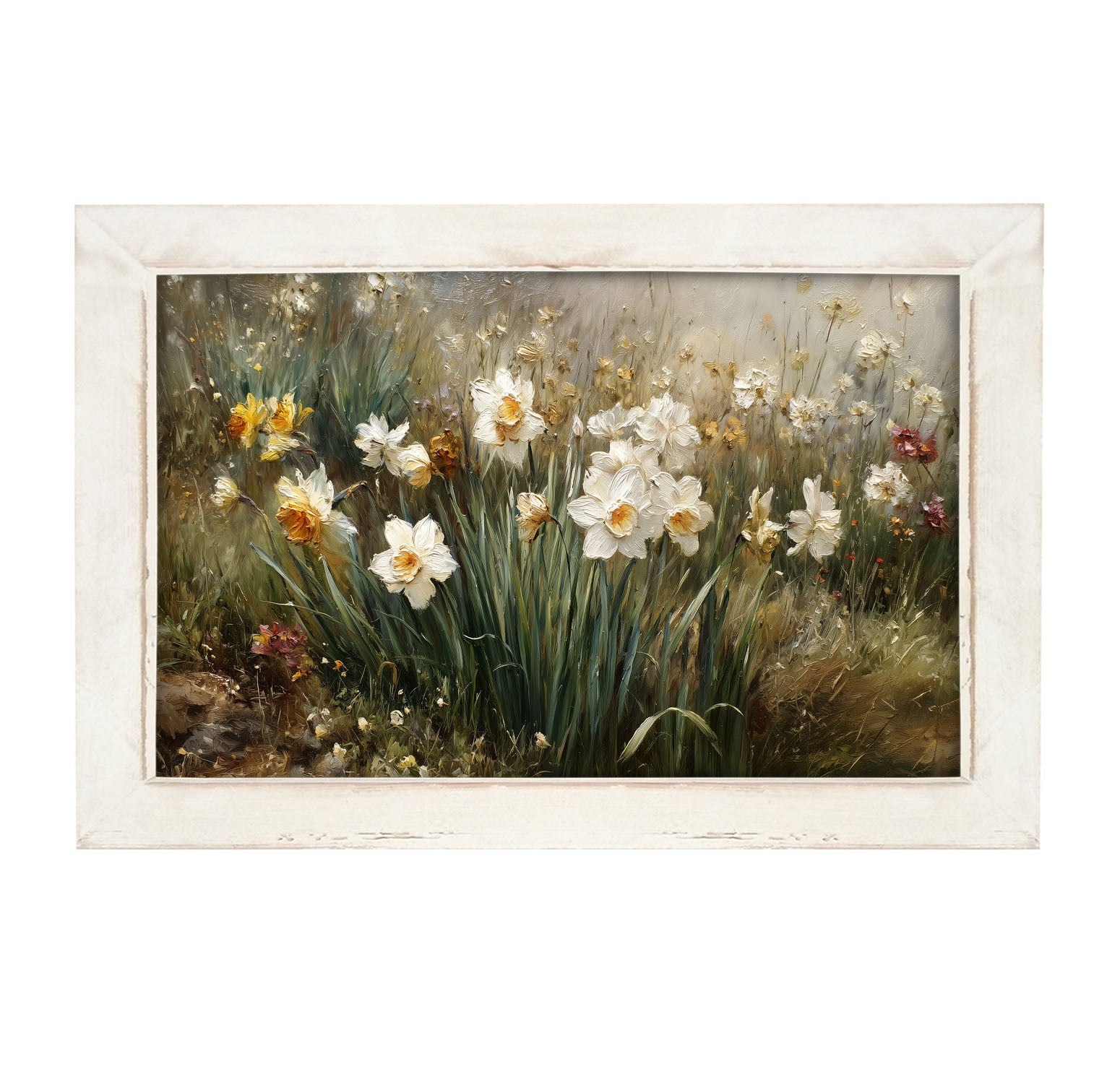 Patch of White Daffodils - Framed Art