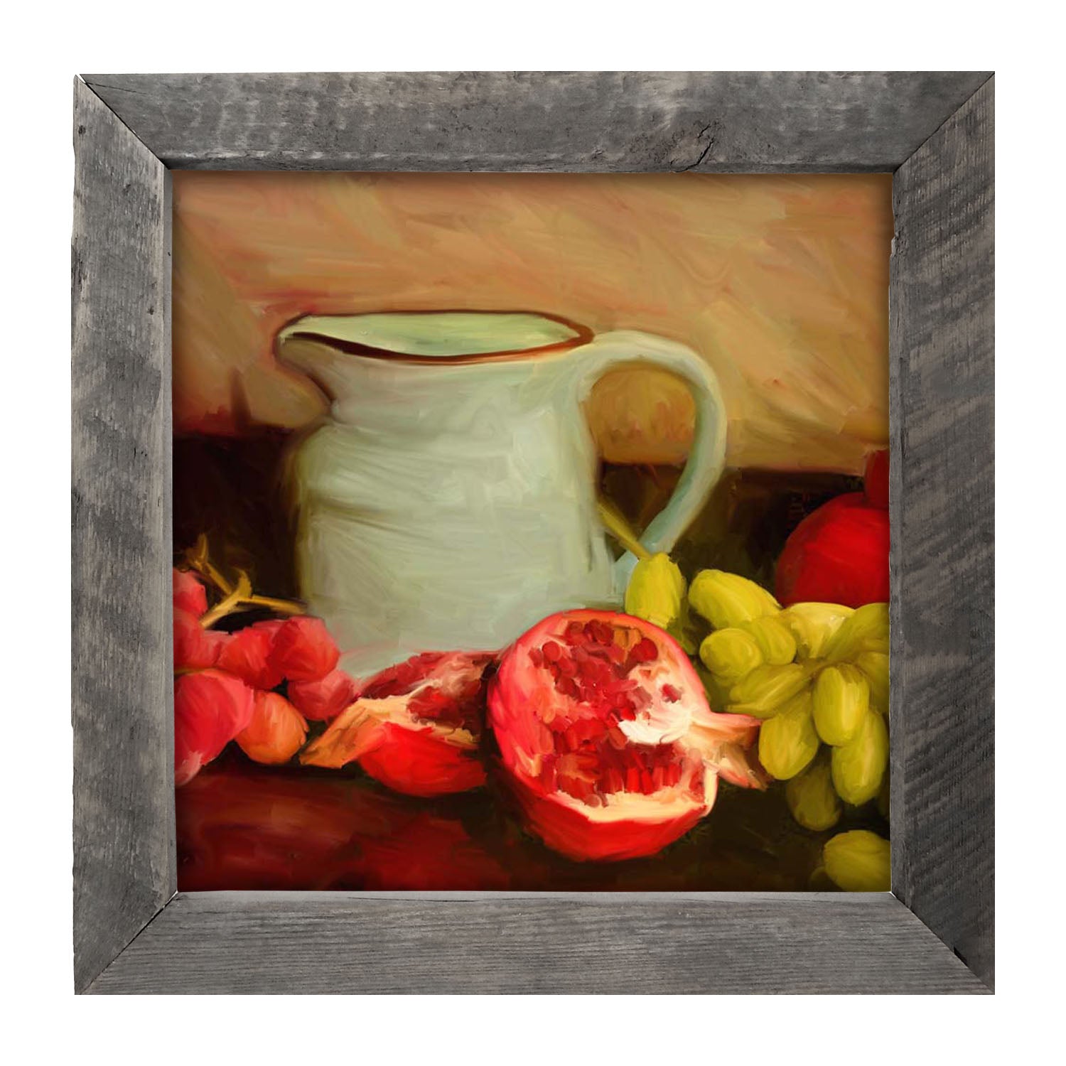 Milk Jugs with Pomegranates - Framed art