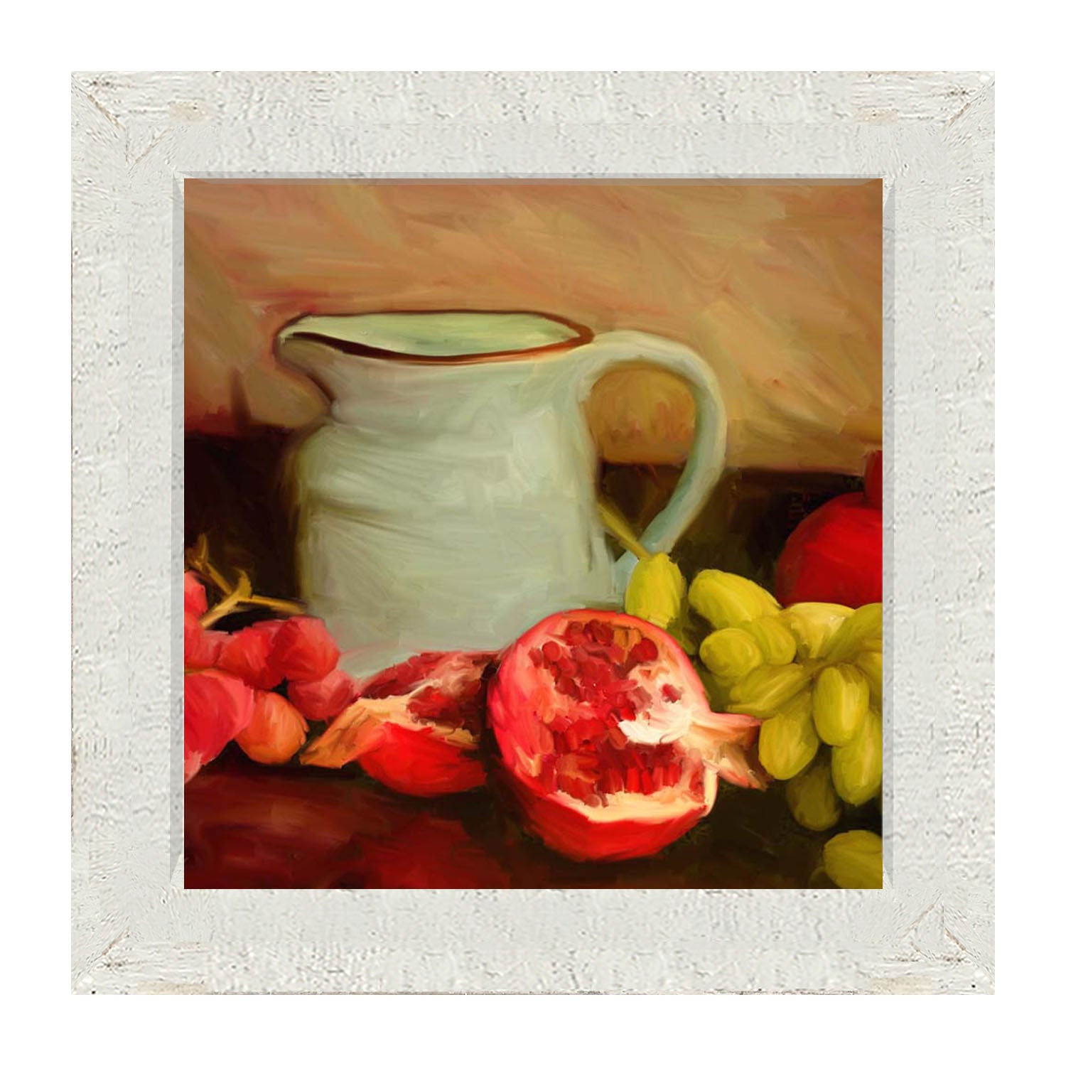 Milk Jugs with Pomegranates - Framed art