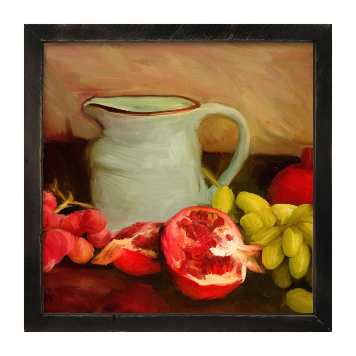 Milk Jugs with Pomegranates - Framed art