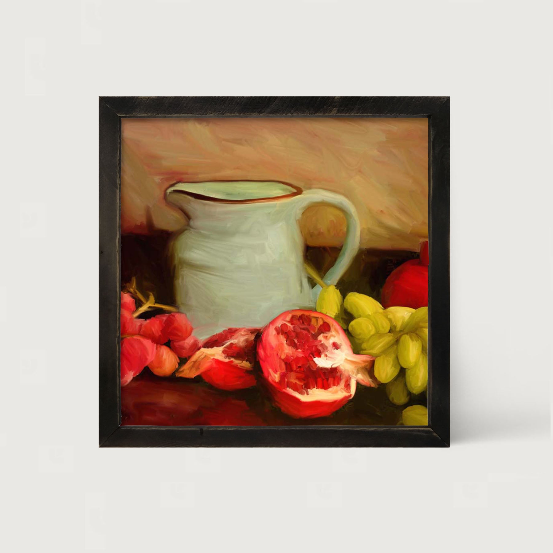 Milk Jugs with Pomegranates - Framed art