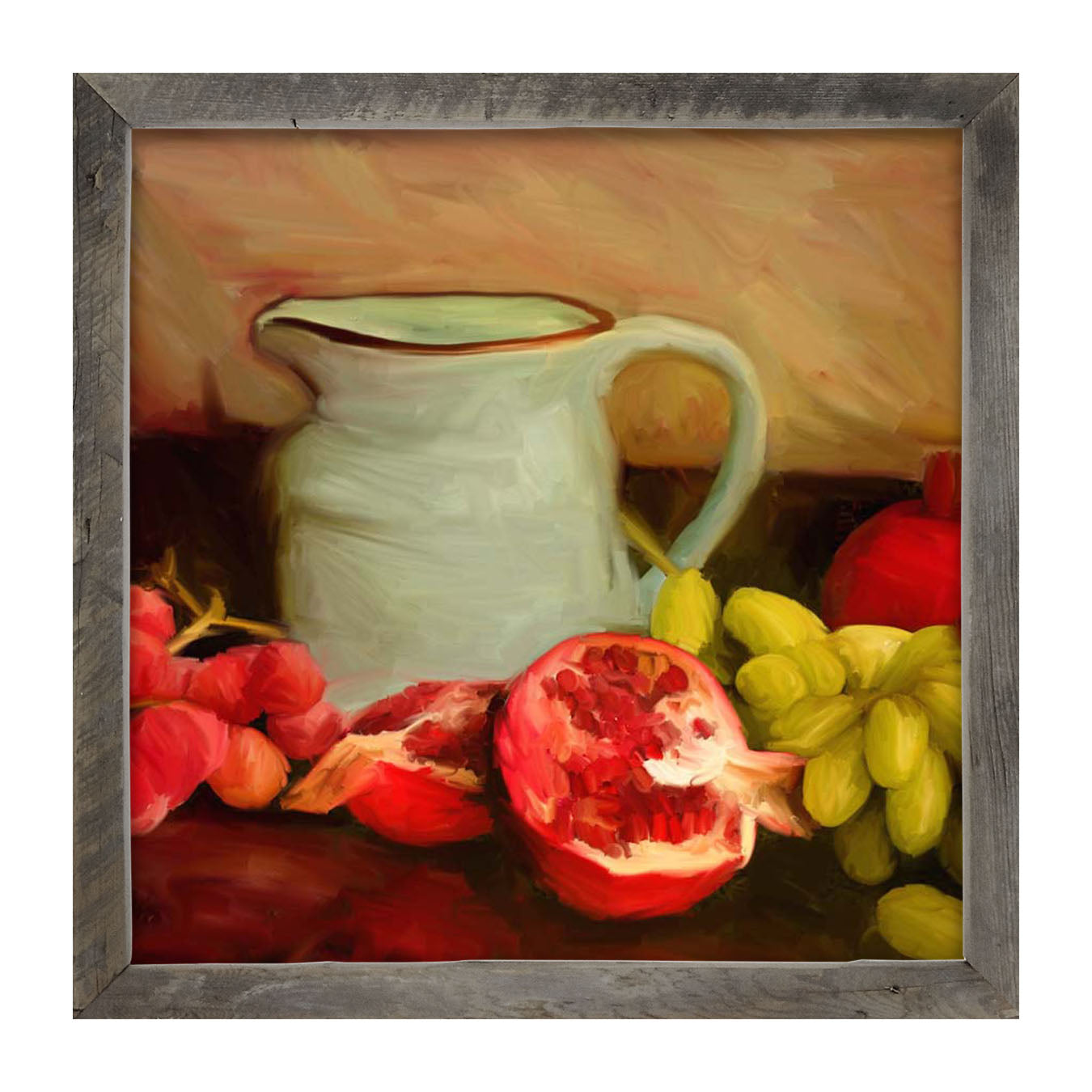 Milk Jugs with Pomegranates - Framed art