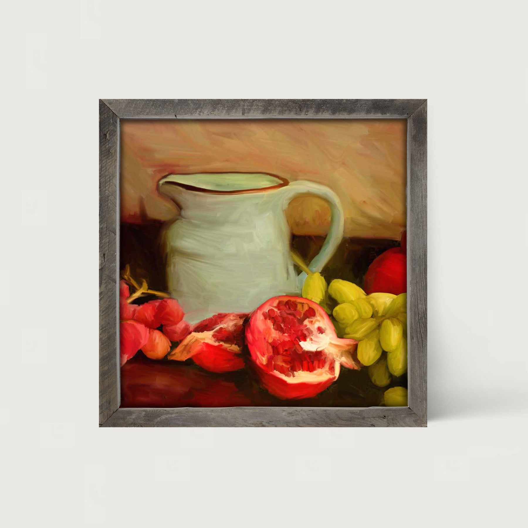 Milk Jugs with Pomegranates - Framed art