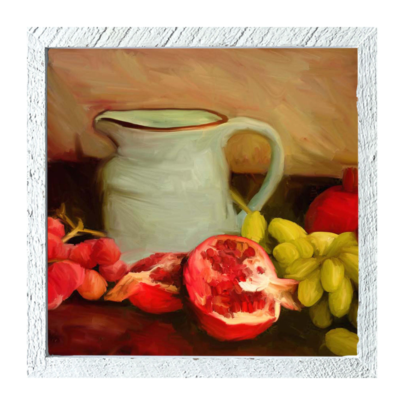 Milk Jugs with Pomegranates - Framed art