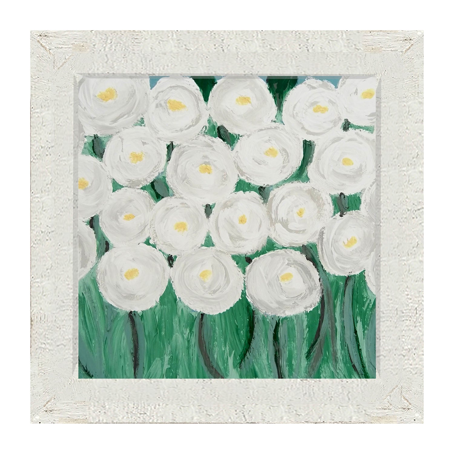 White Ranunculus - Framed art