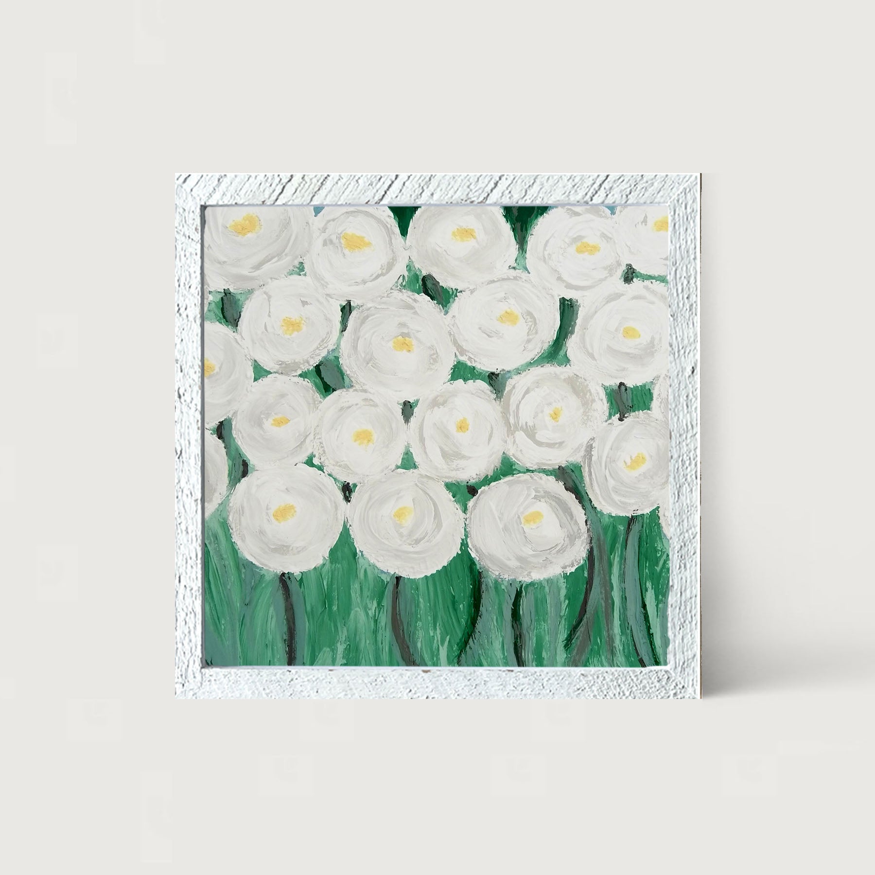 White Ranunculus - Framed art