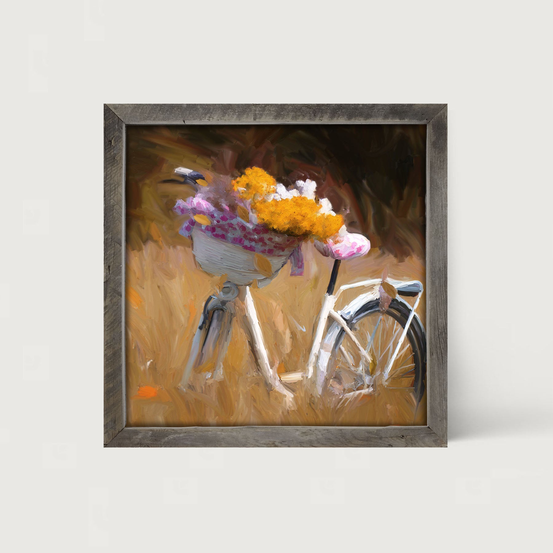 Flower Bouquet on Bike - Framed art