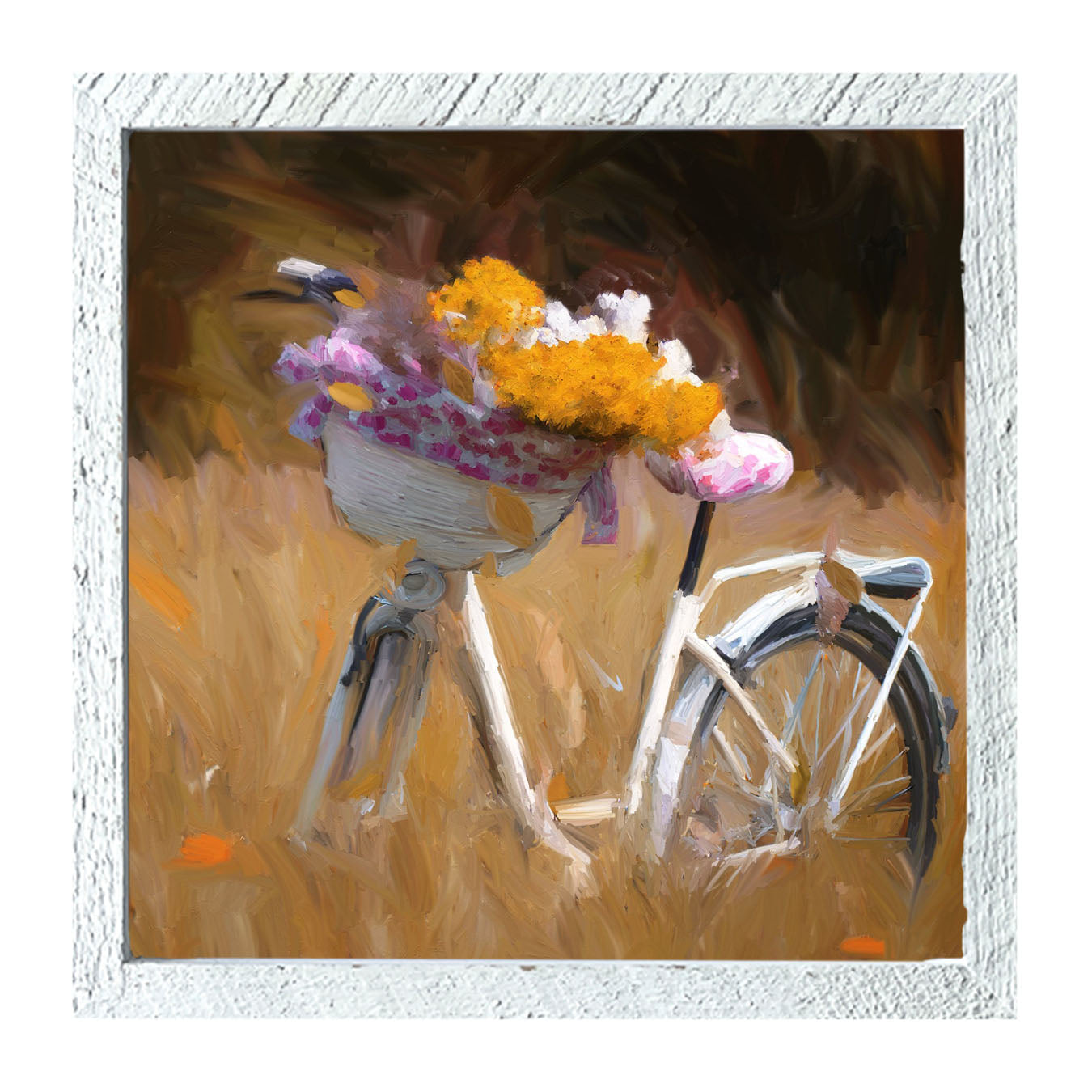 Flower Bouquet on Bike - Framed art
