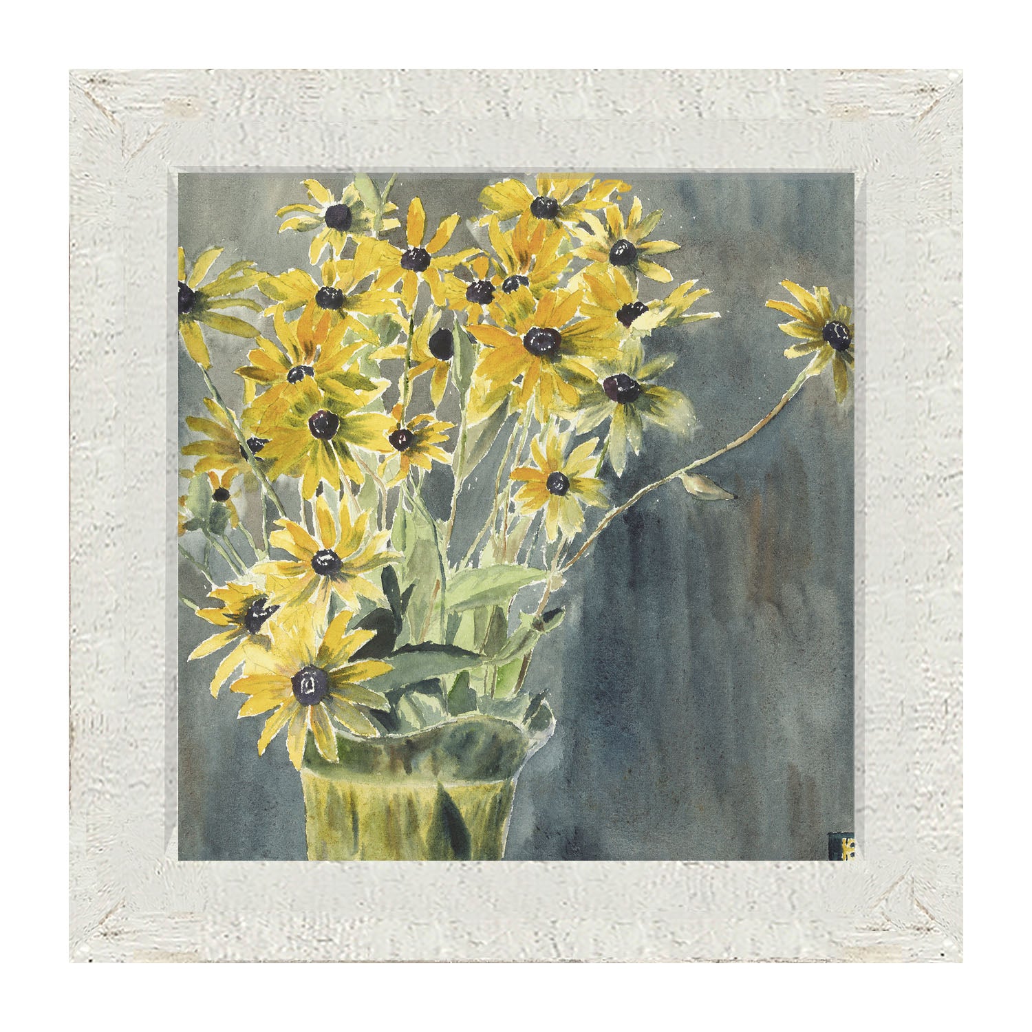 Watercolor Black Eyed Susans - Framed art