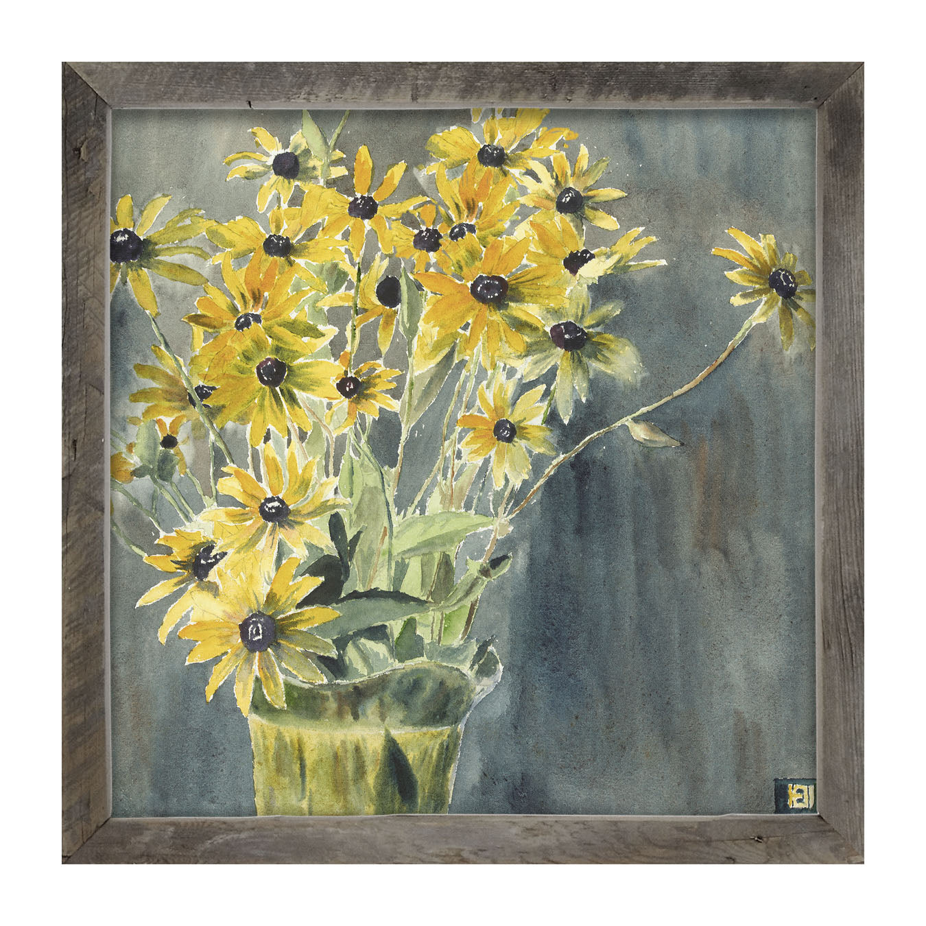 Watercolor Black Eyed Susans - Framed art