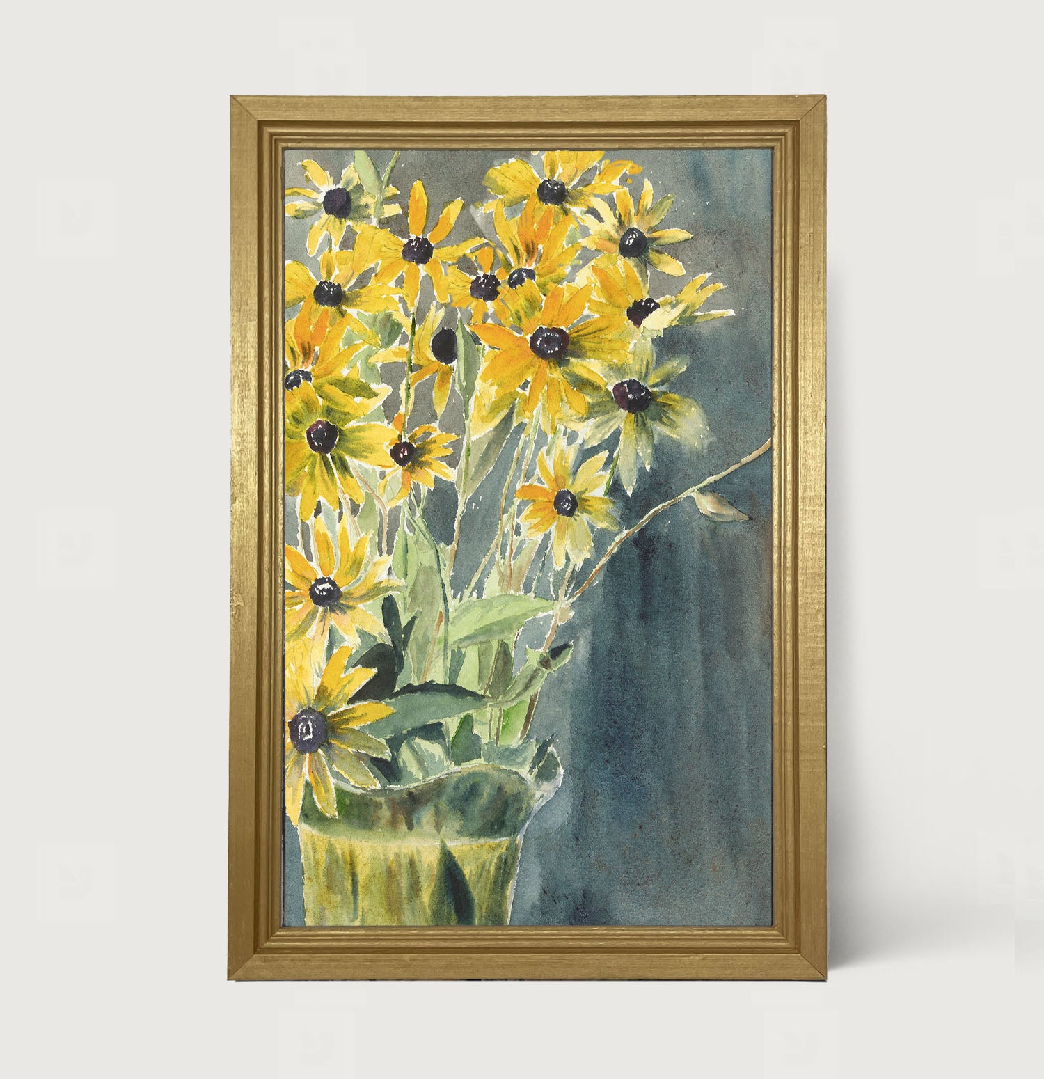 Watercolor Black Eyed Susans - Framed art