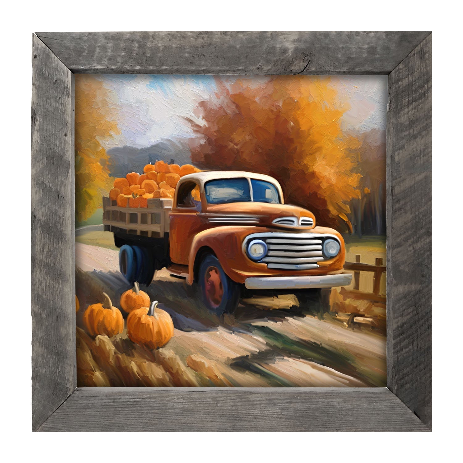 Stakebed of Pumpkins - Framed art