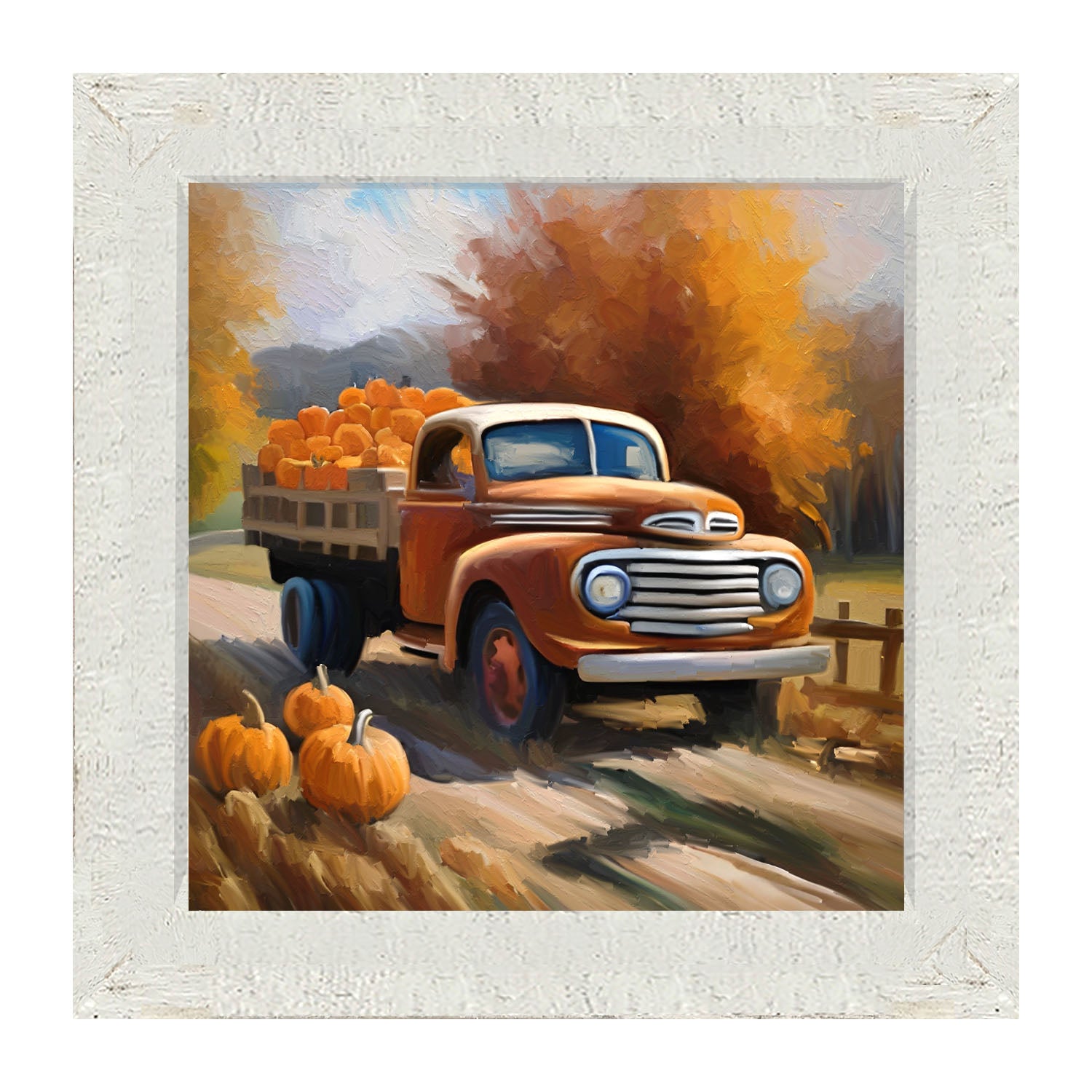 Stakebed of Pumpkins - Framed art