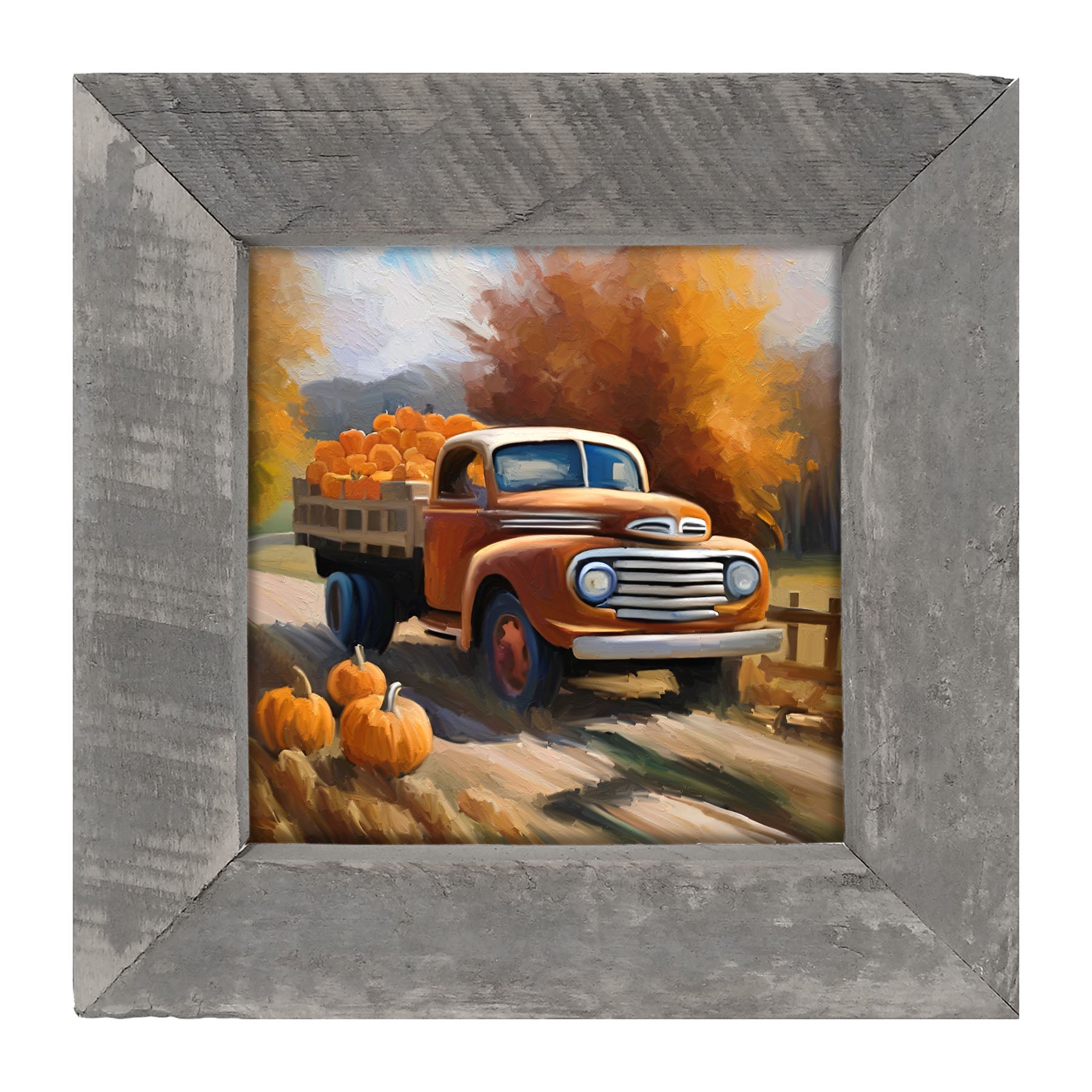 Stakebed of Pumpkins - Framed art