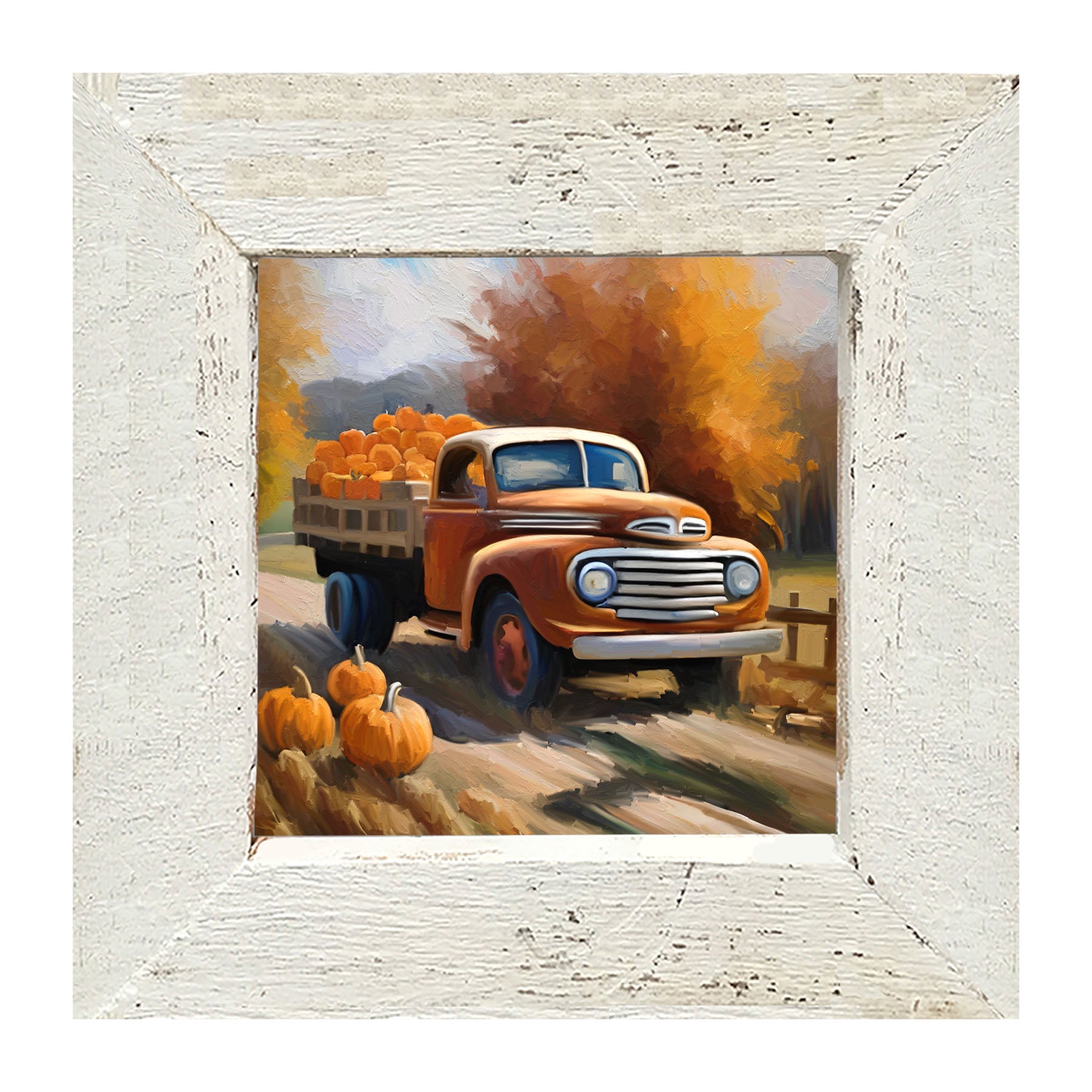 Stakebed of Pumpkins - Framed art