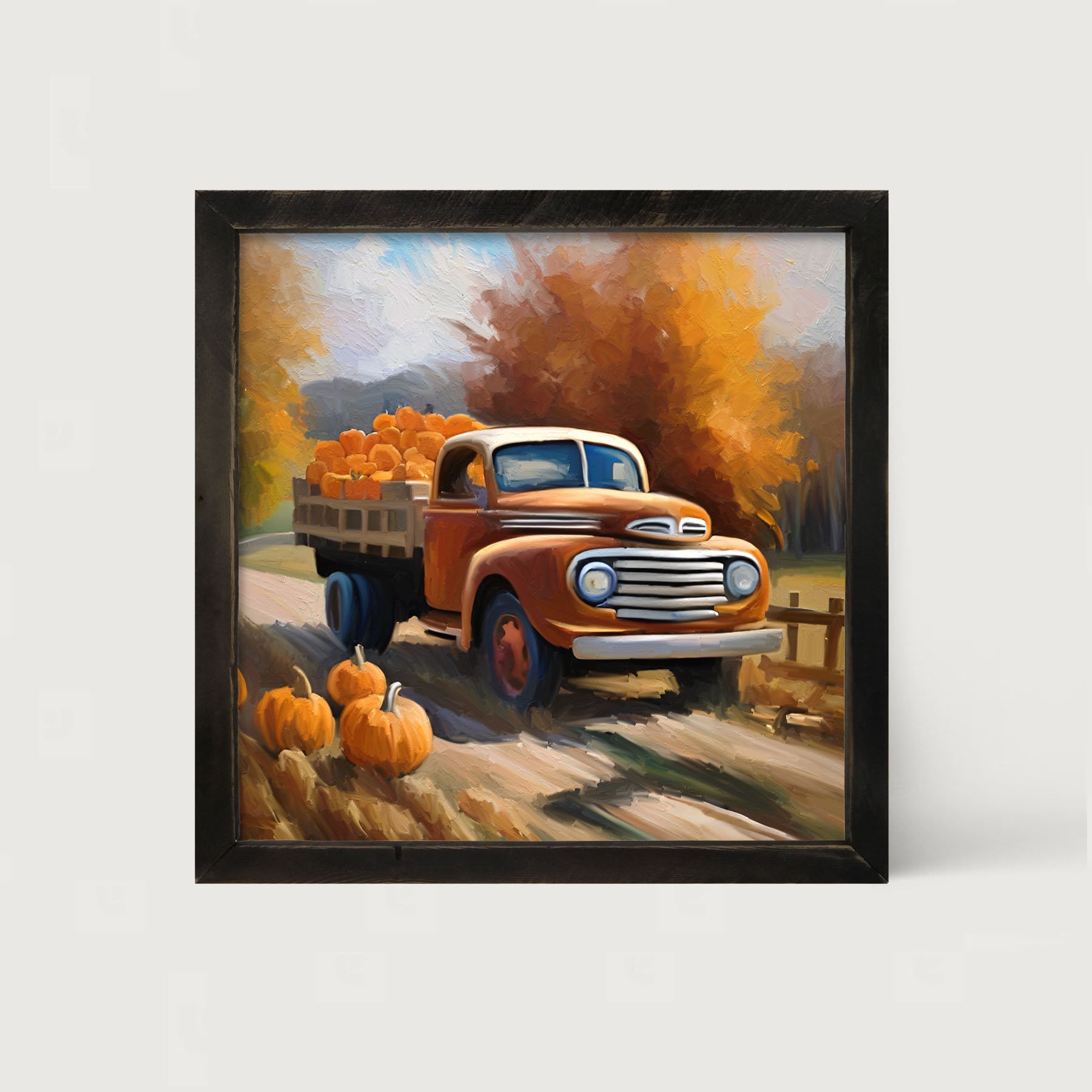 Stakebed of Pumpkins - Framed art