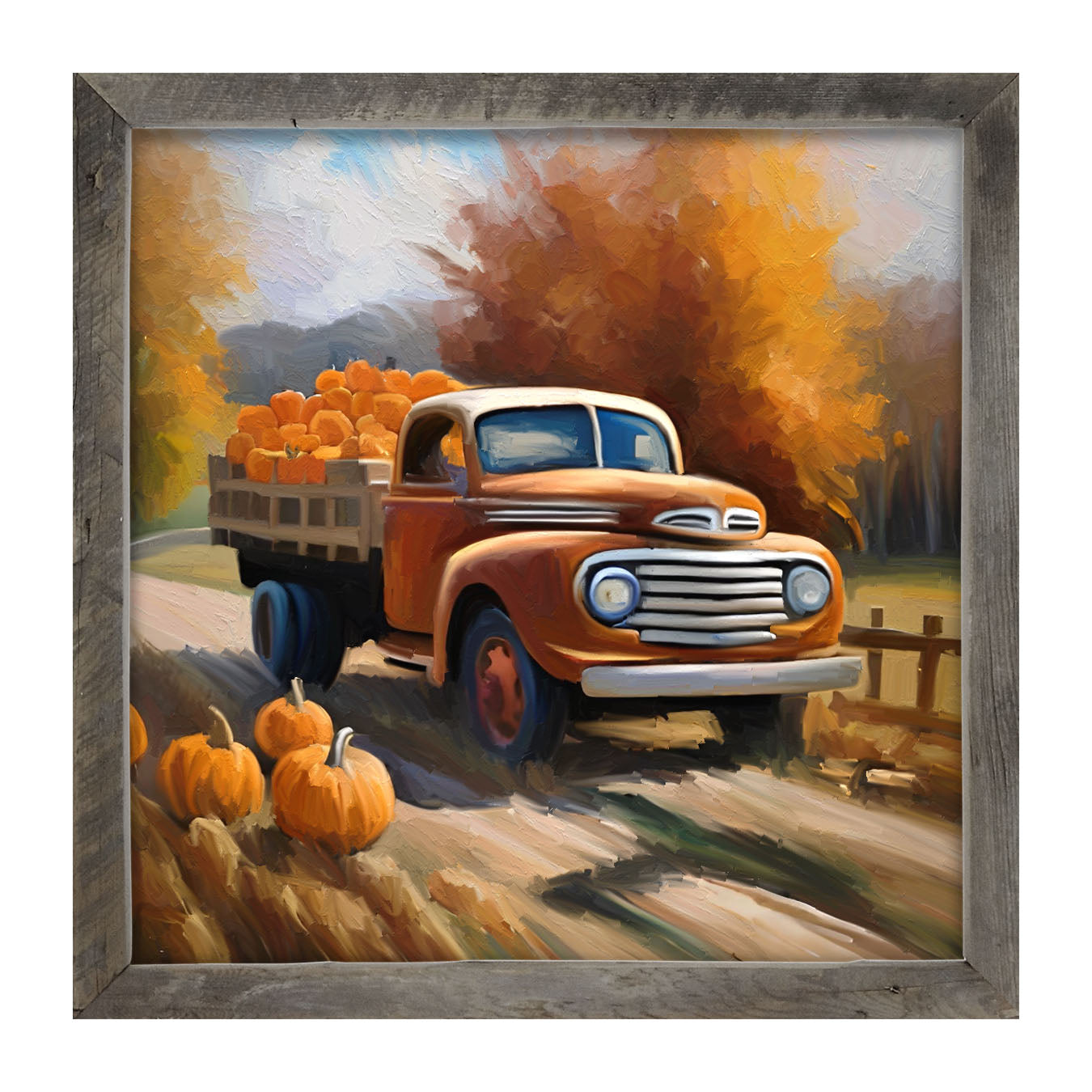 Stakebed of Pumpkins - Framed art