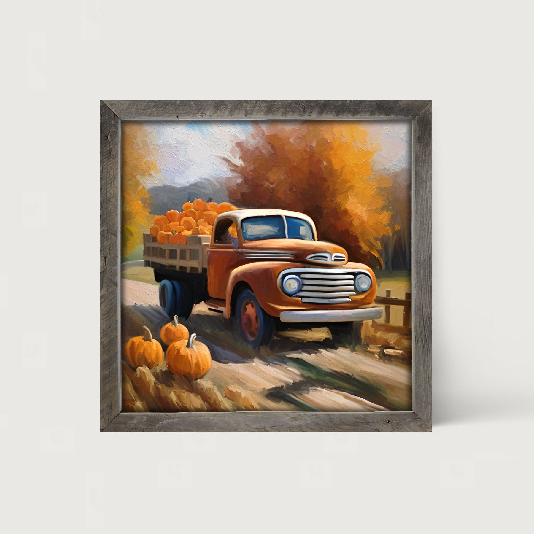 Stakebed of Pumpkins - Framed art