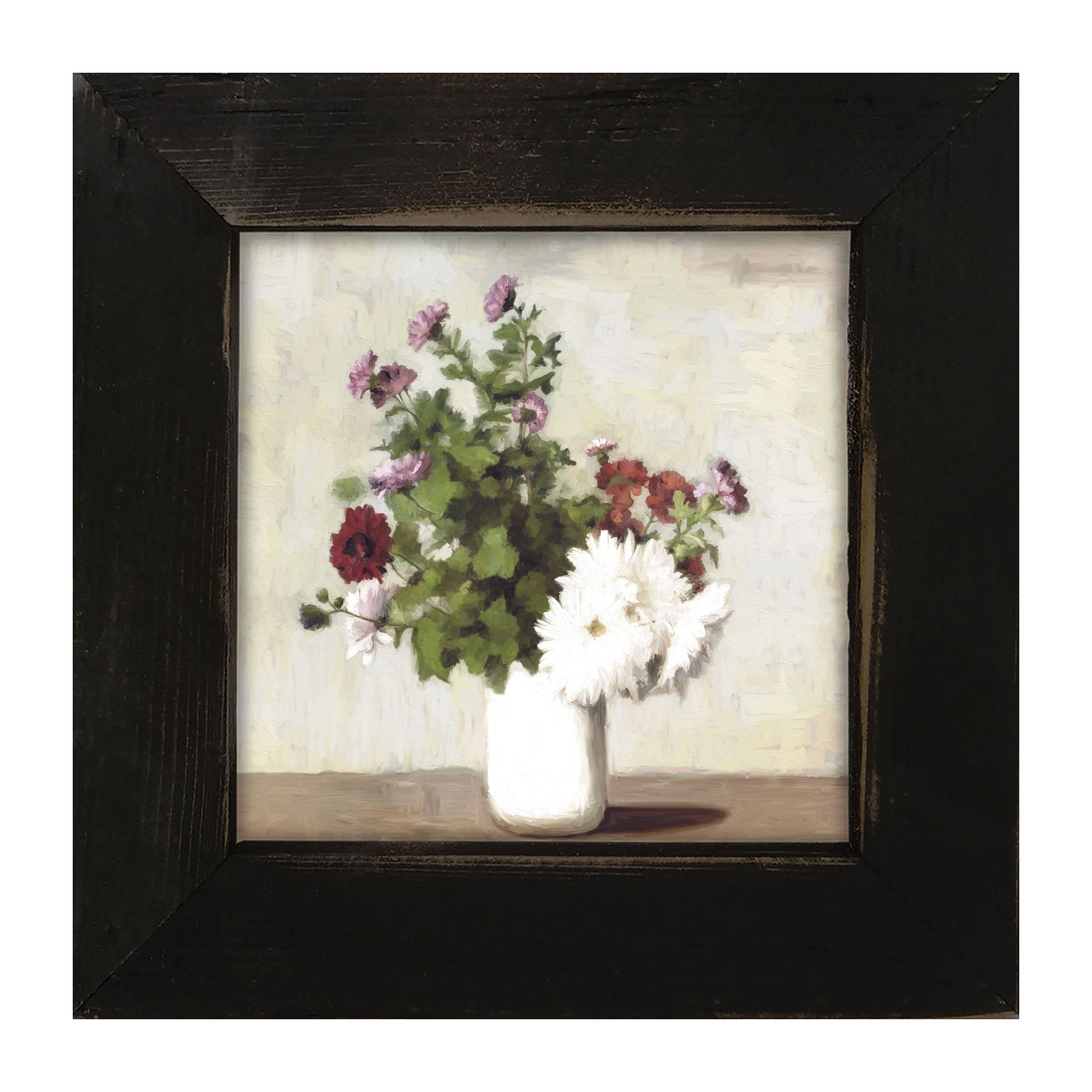 Meadow Flowers In A White Vase - Framed art