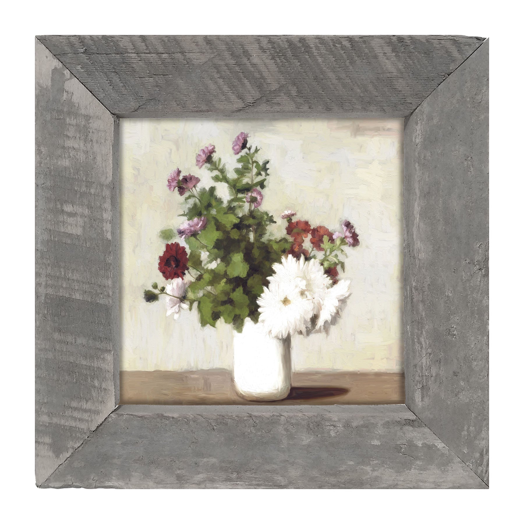 Meadow Flowers In A White Vase - Framed art