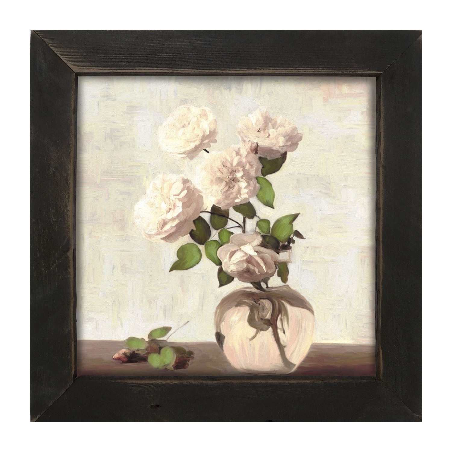 Cream Garden Flowers - Framed art