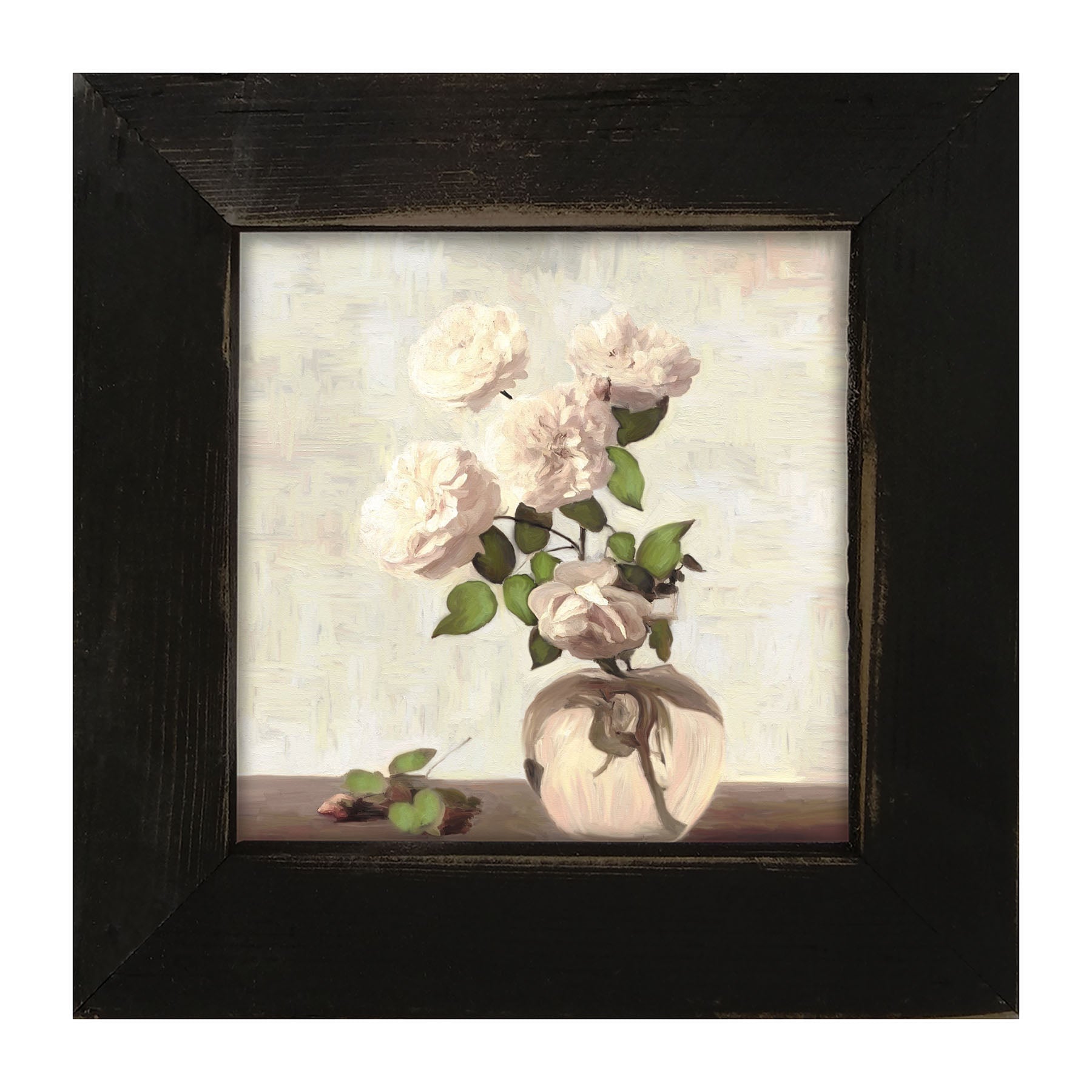 Cream Garden Flowers - Framed art
