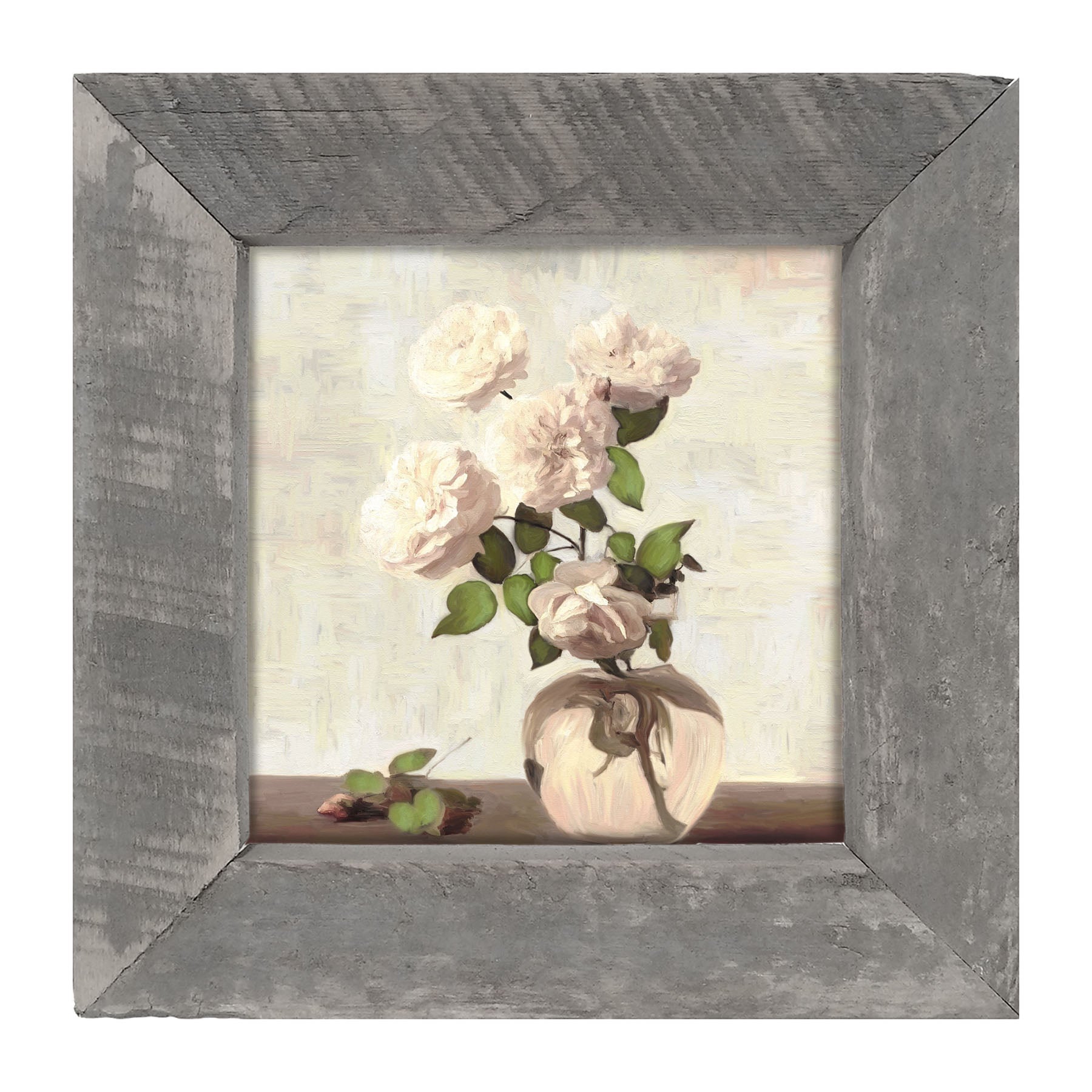 Cream Garden Flowers - Framed art