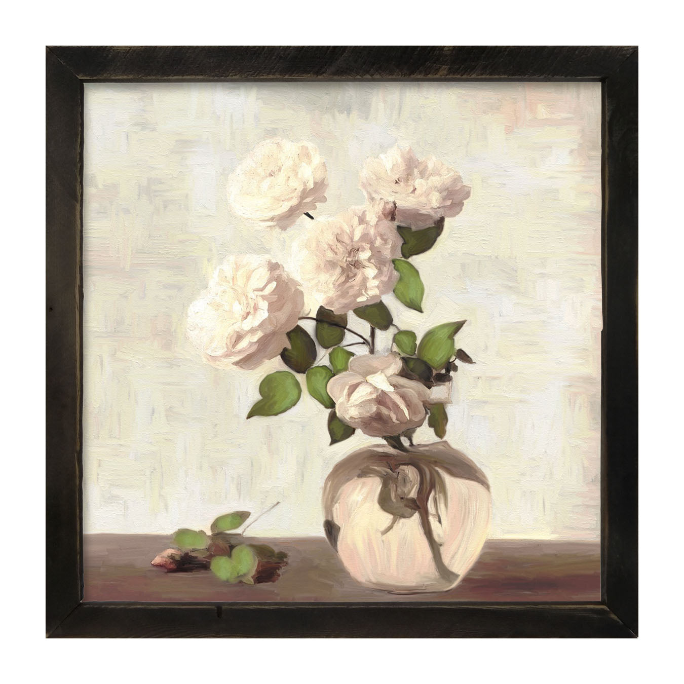 Cream Garden Flowers - Framed art