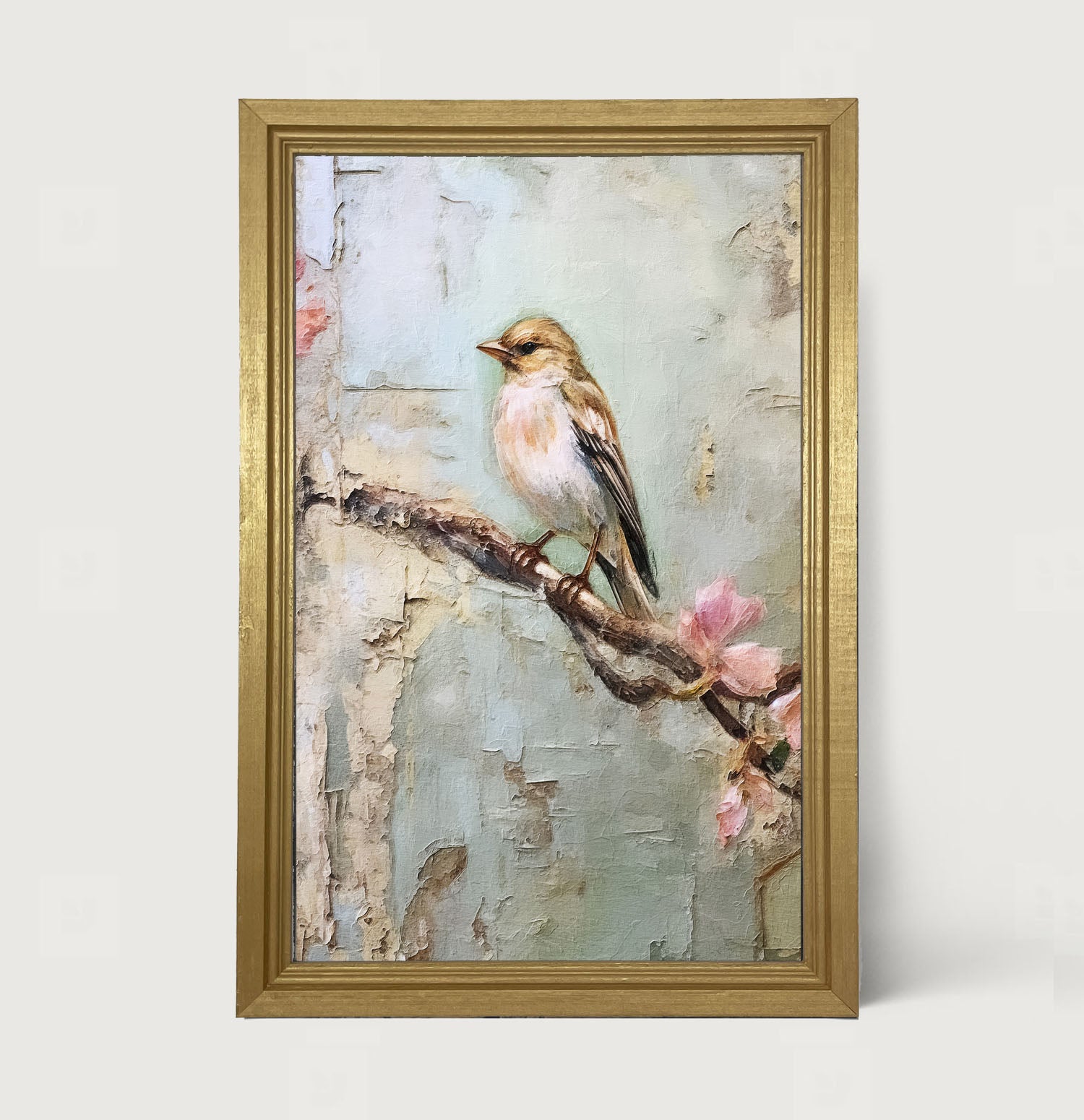 Bird on branch - Framed art