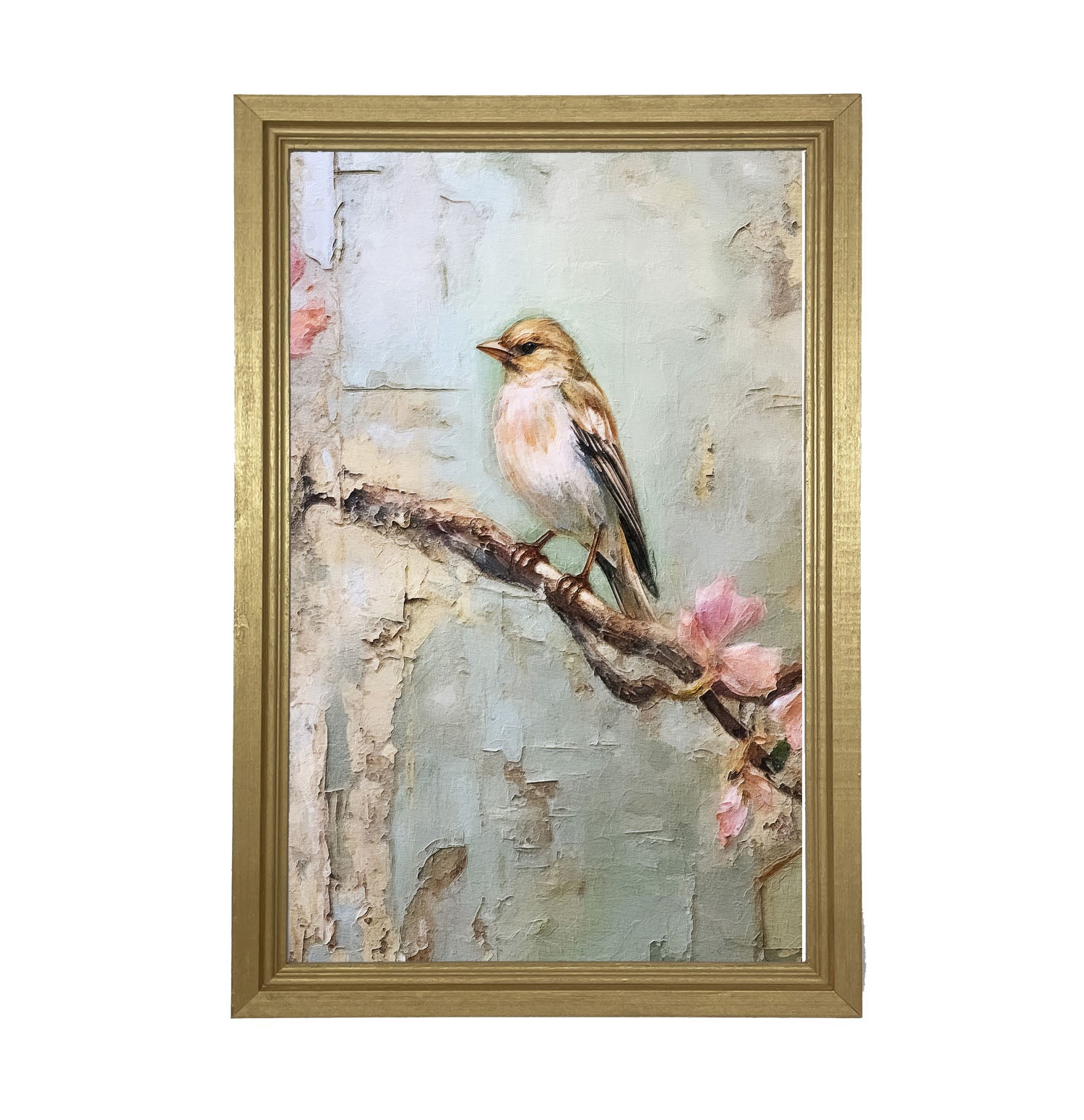 Bird on branch - Framed art
