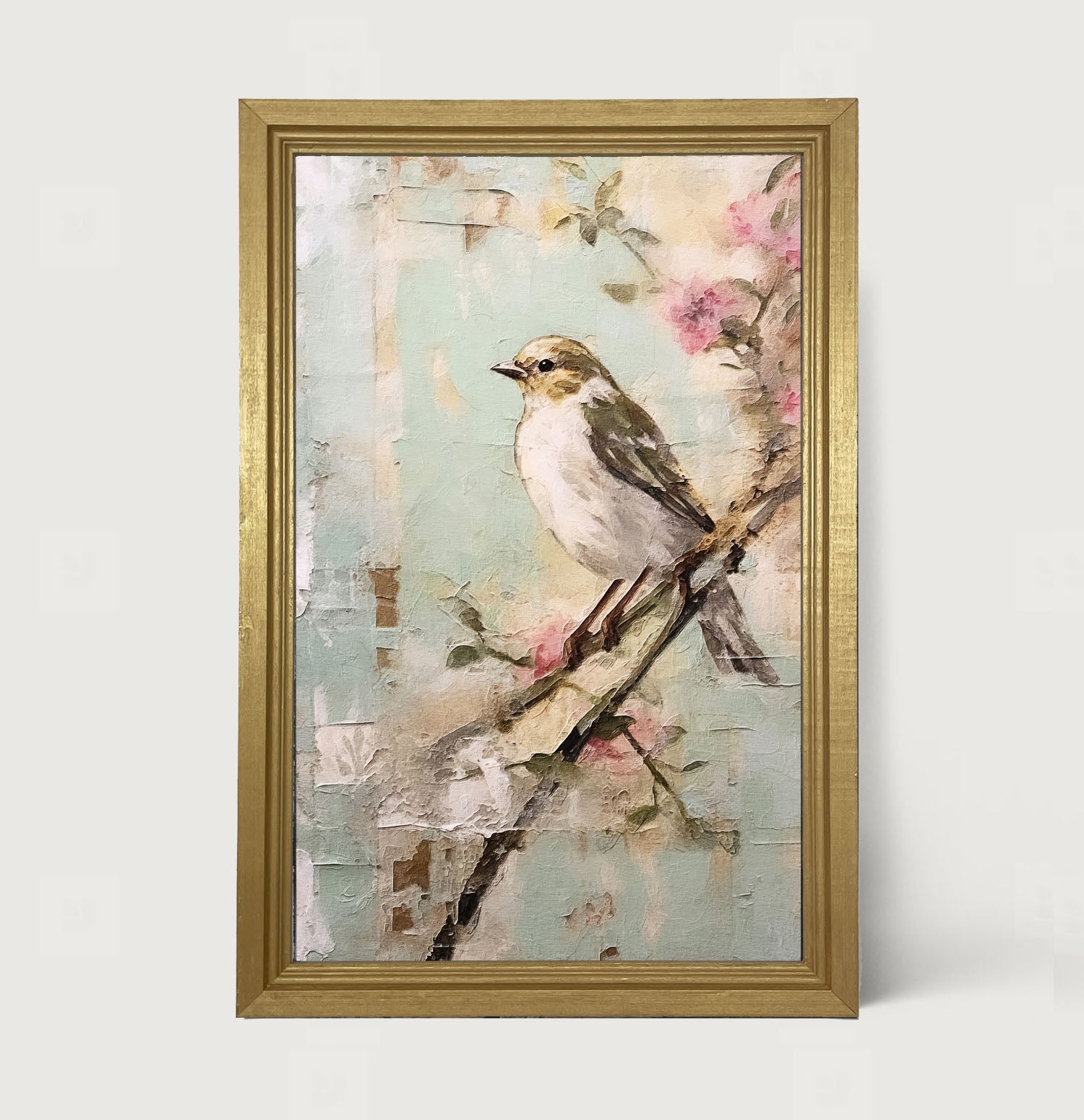 Small white-breasted bird - Framed Art