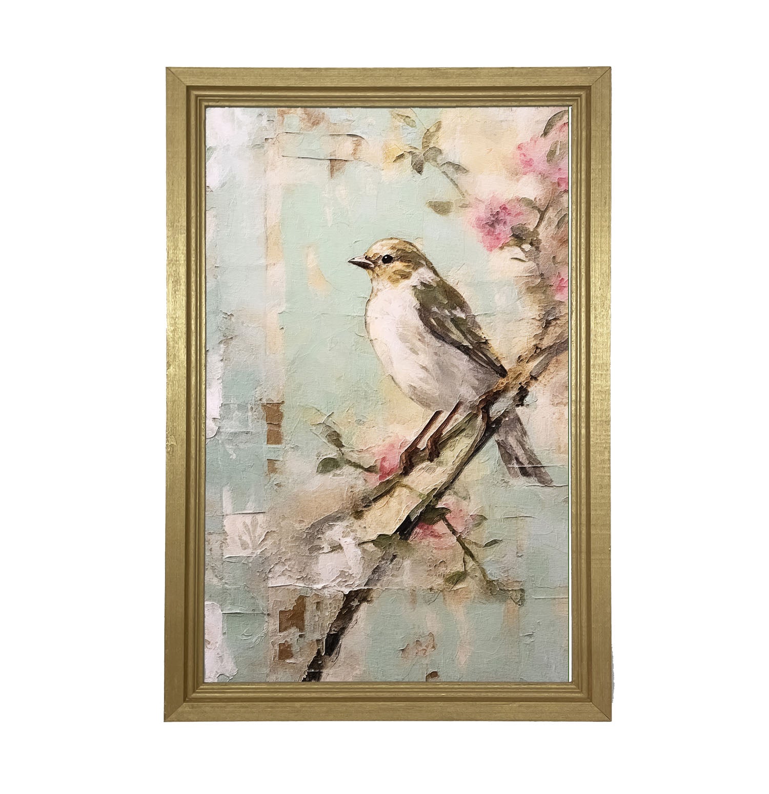Small white-breasted bird - Framed Art