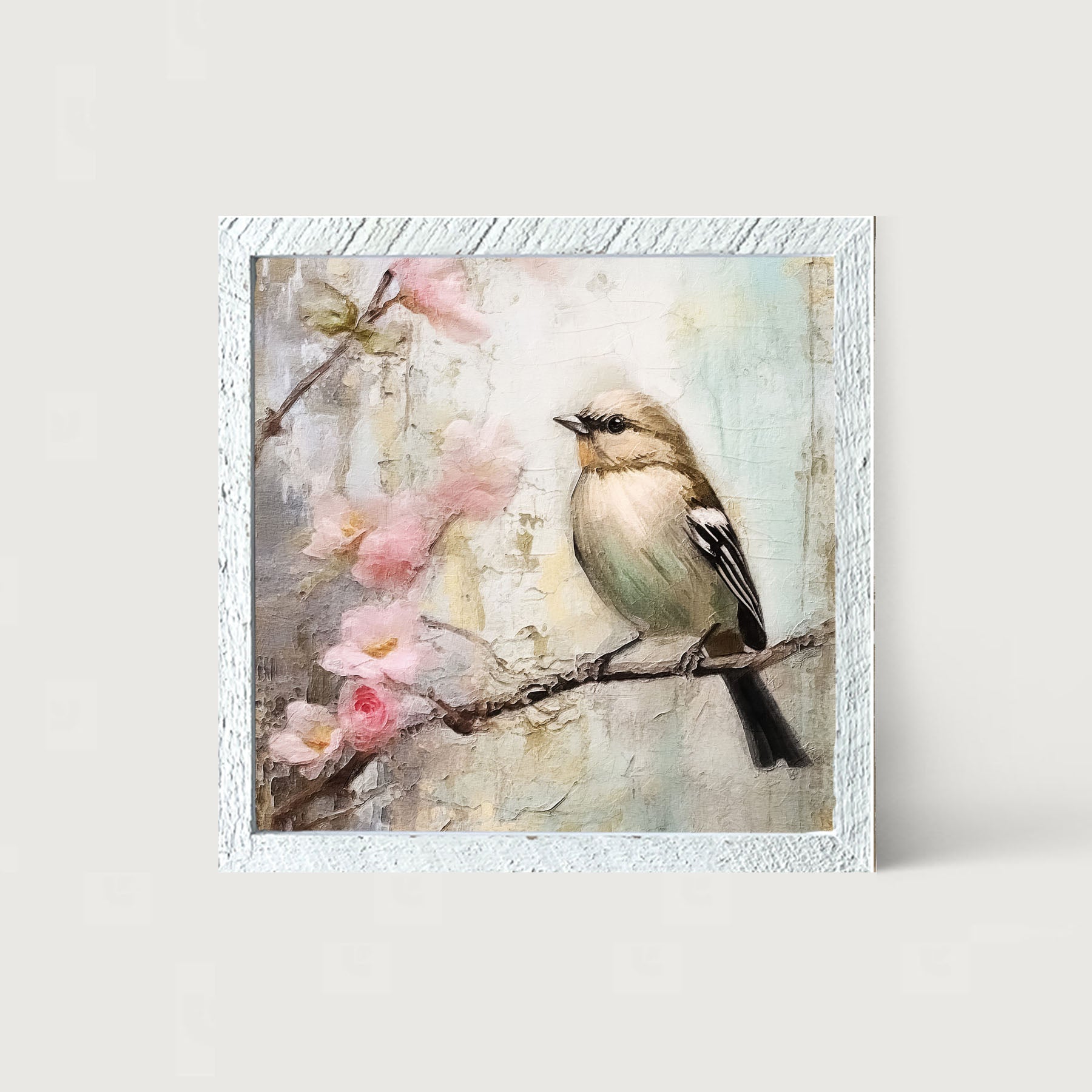 Small bird on branch - Framed Art