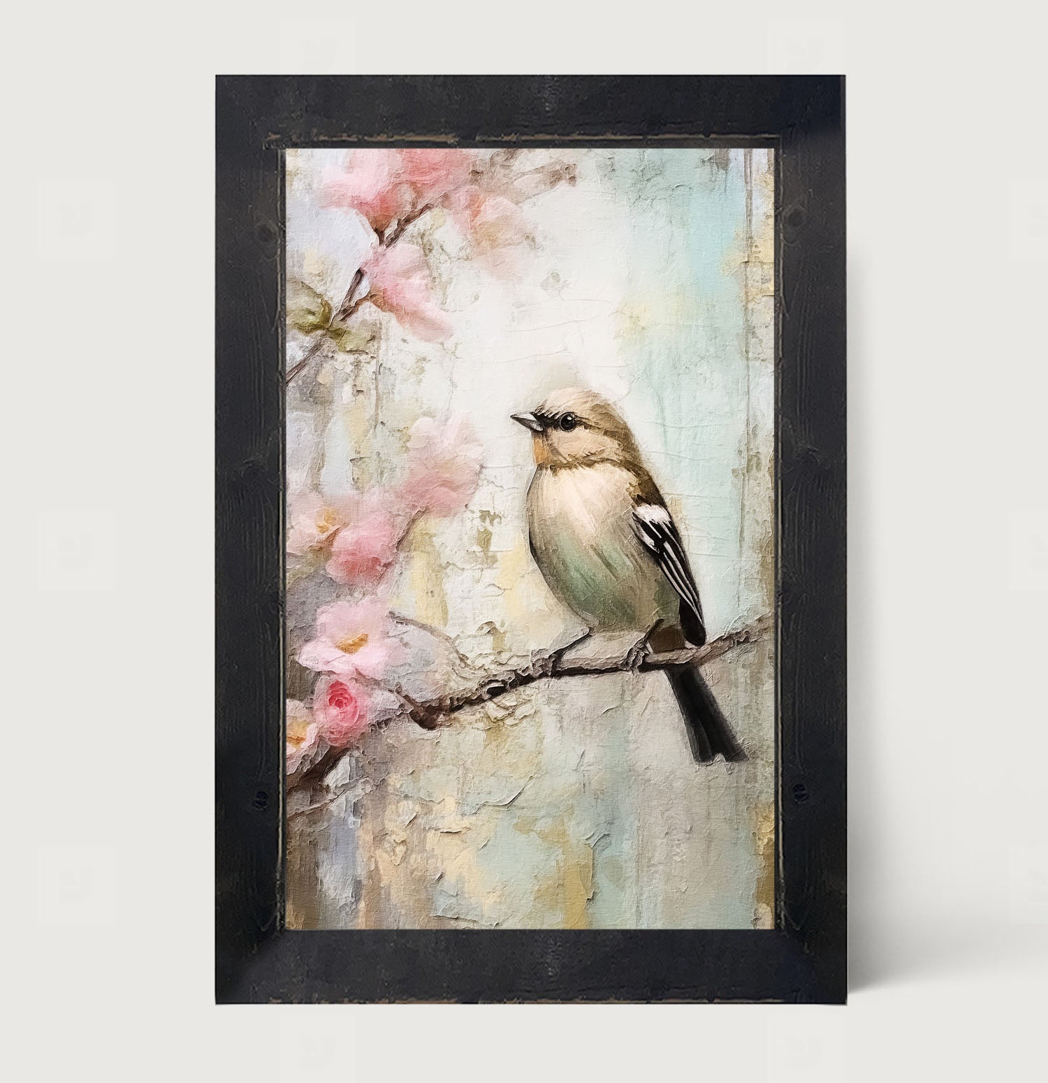 Small bird on branch - Framed Art
