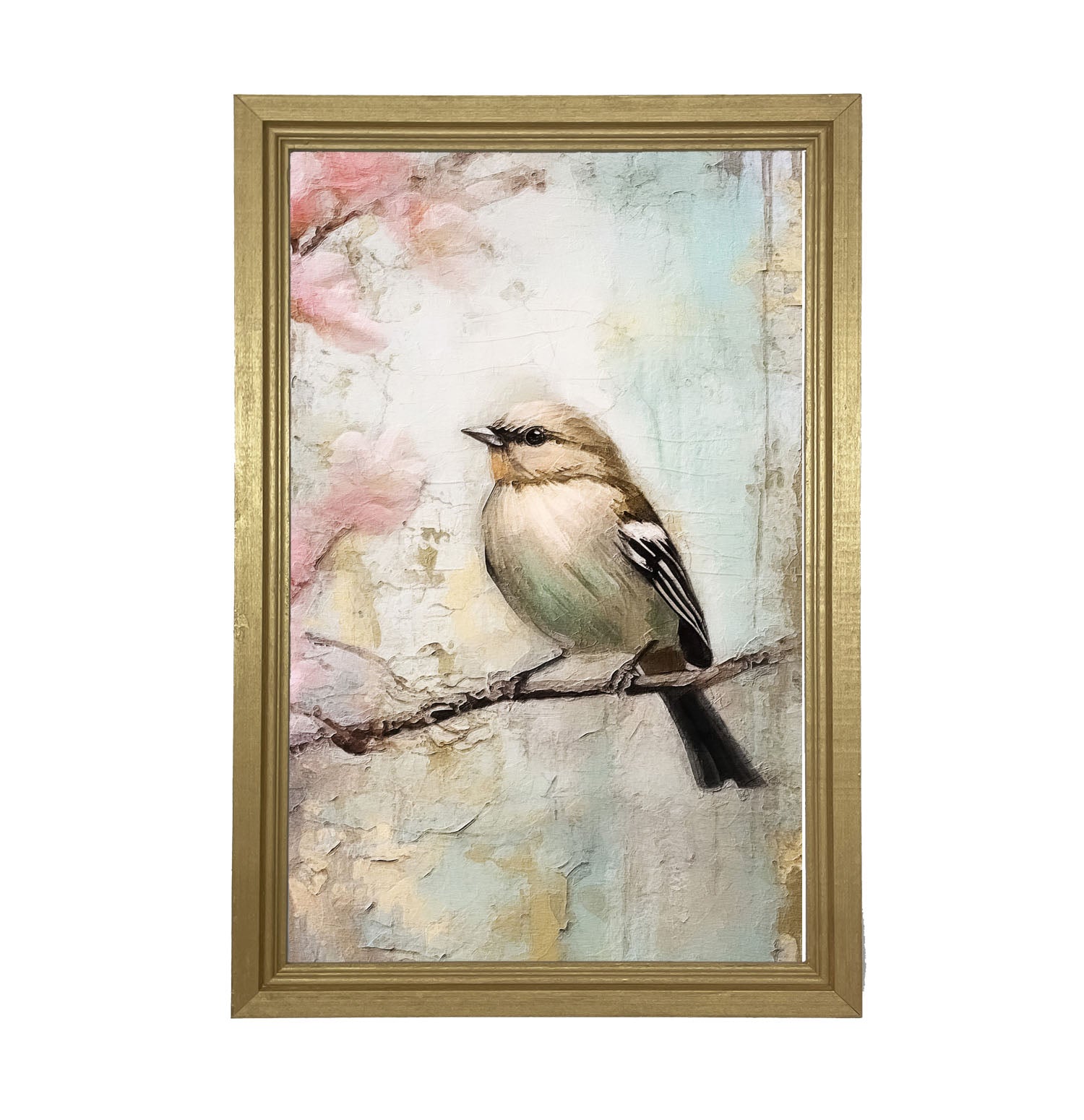 Small bird on branch - Framed Art