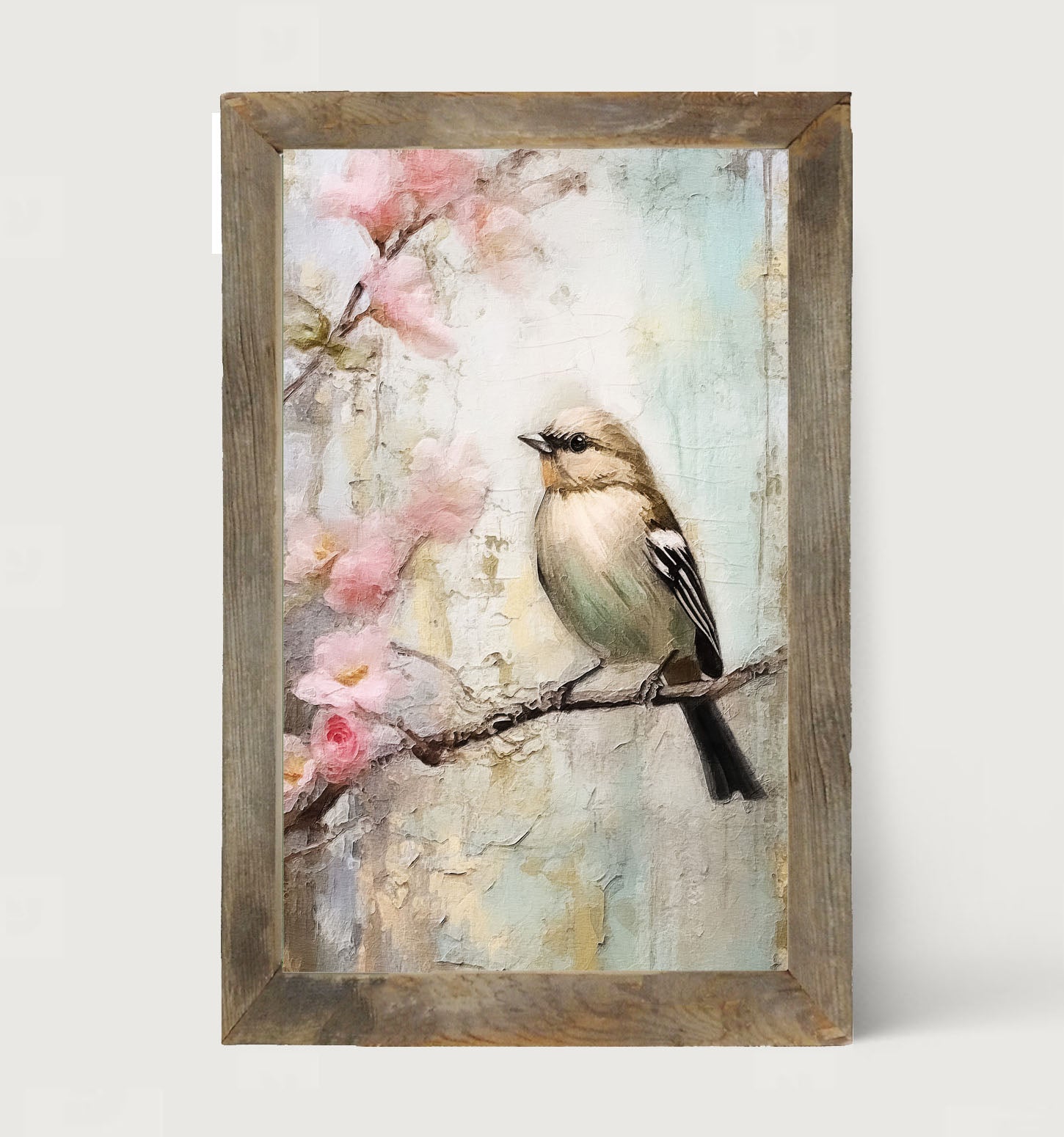 Small bird on branch - Framed Art