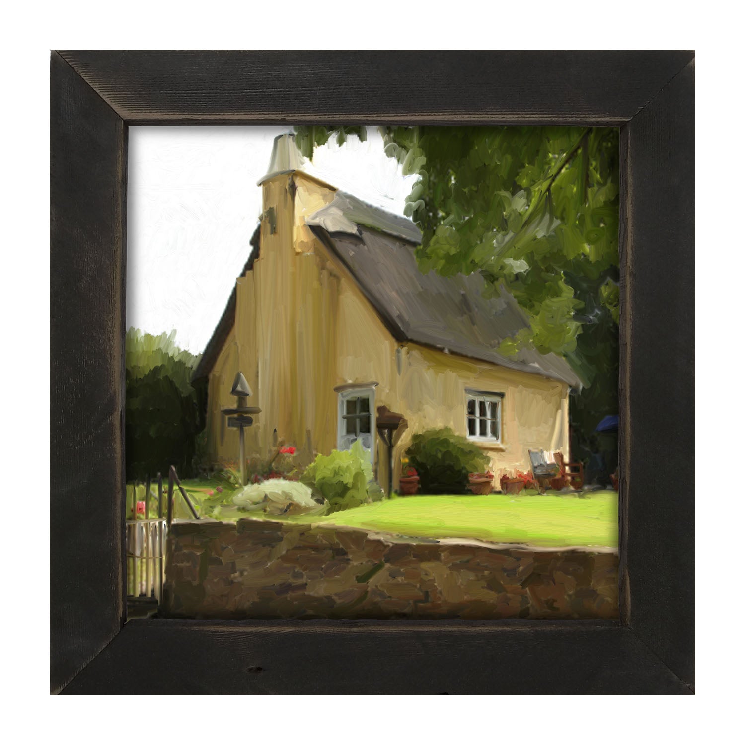 Yellow Cottage - Framed art