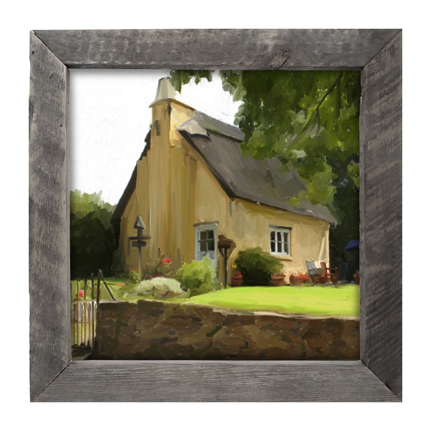 Yellow Cottage - Framed art