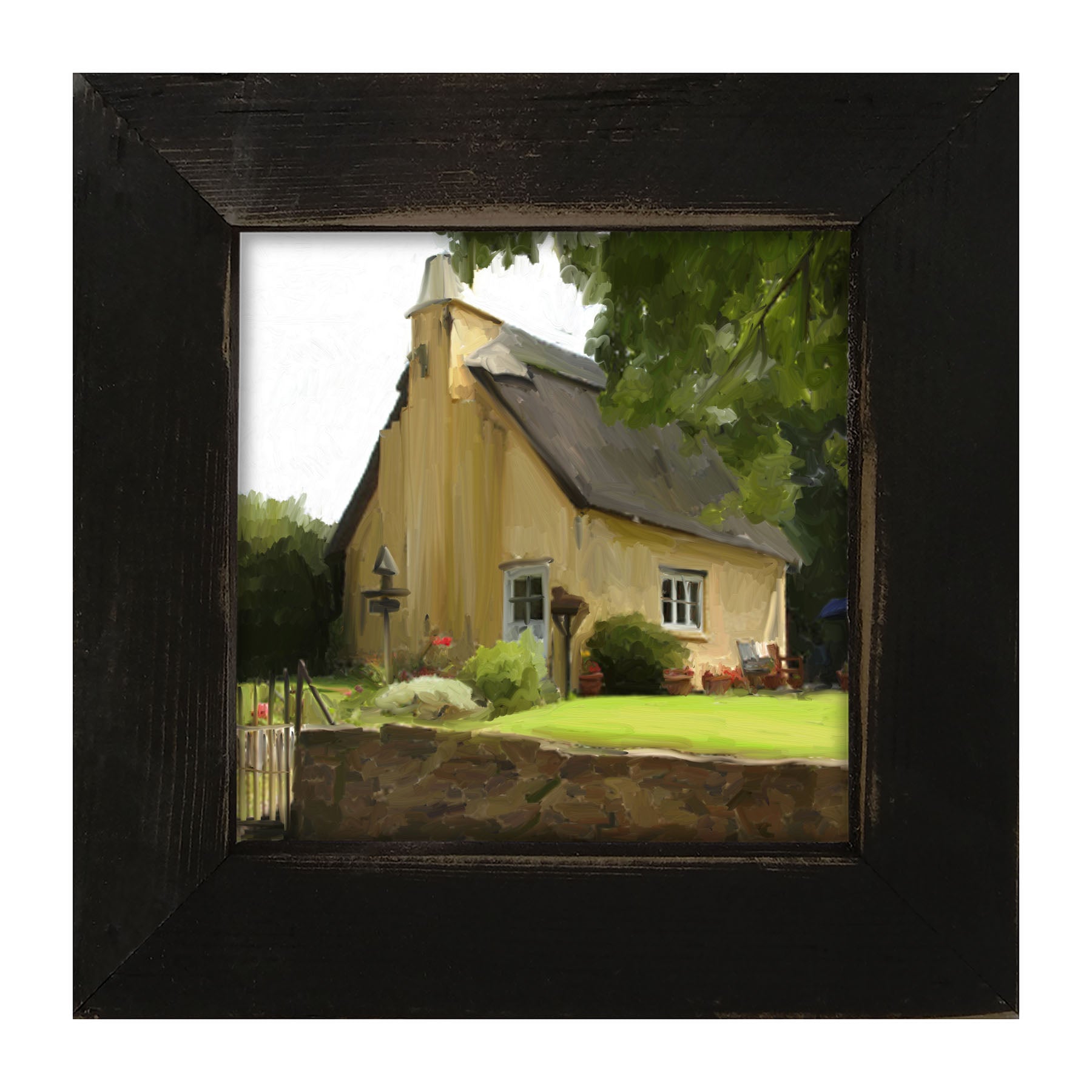 Yellow Cottage - Framed art