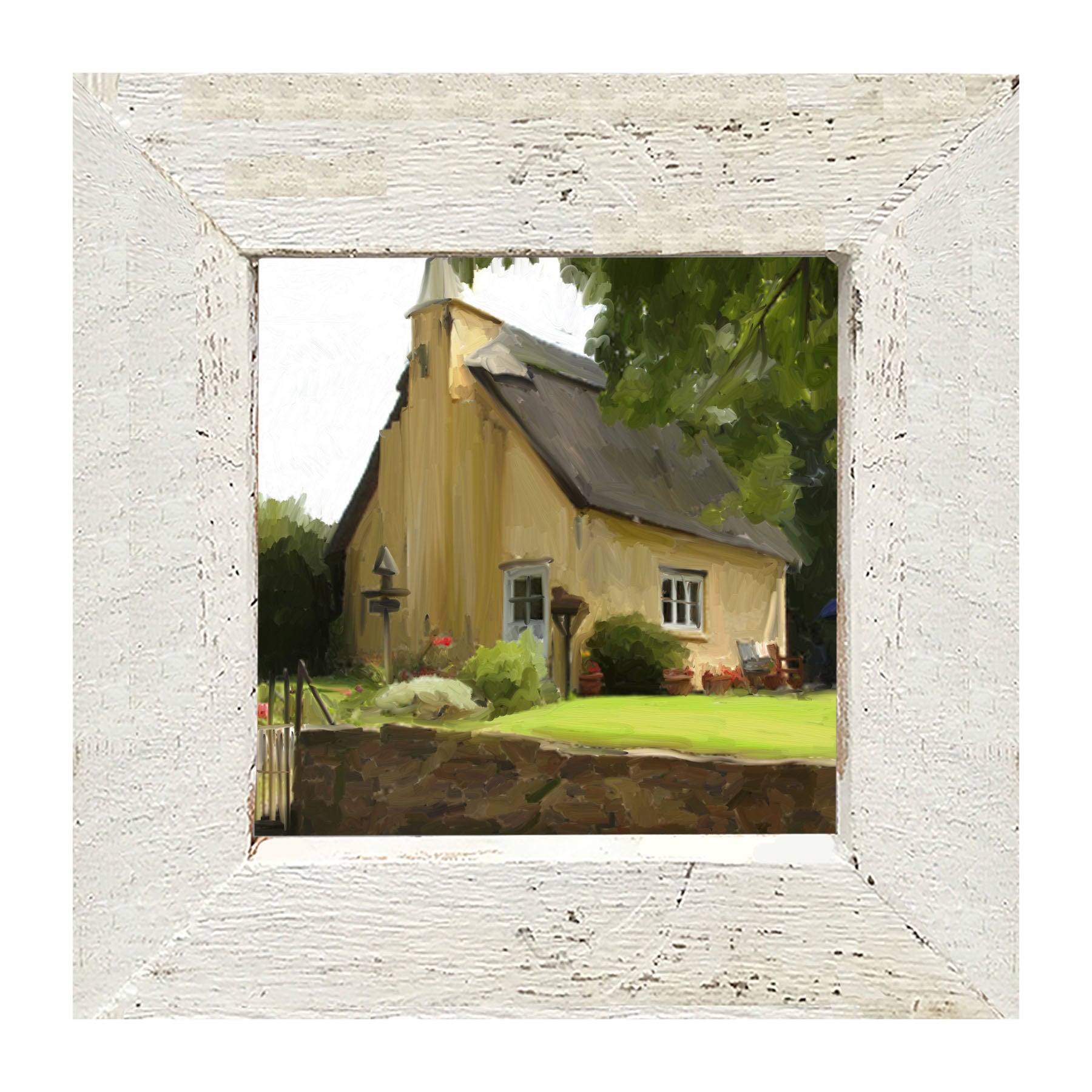 Yellow Cottage - Framed art