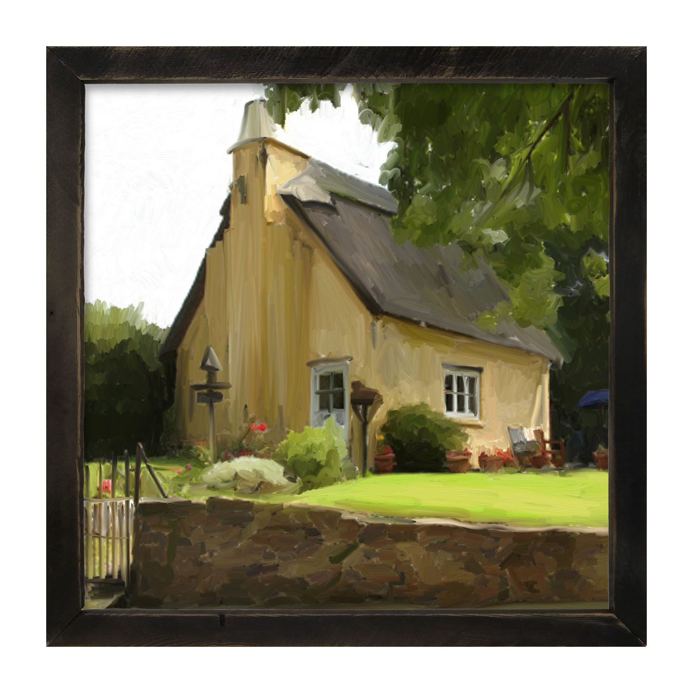Yellow Cottage - Framed art