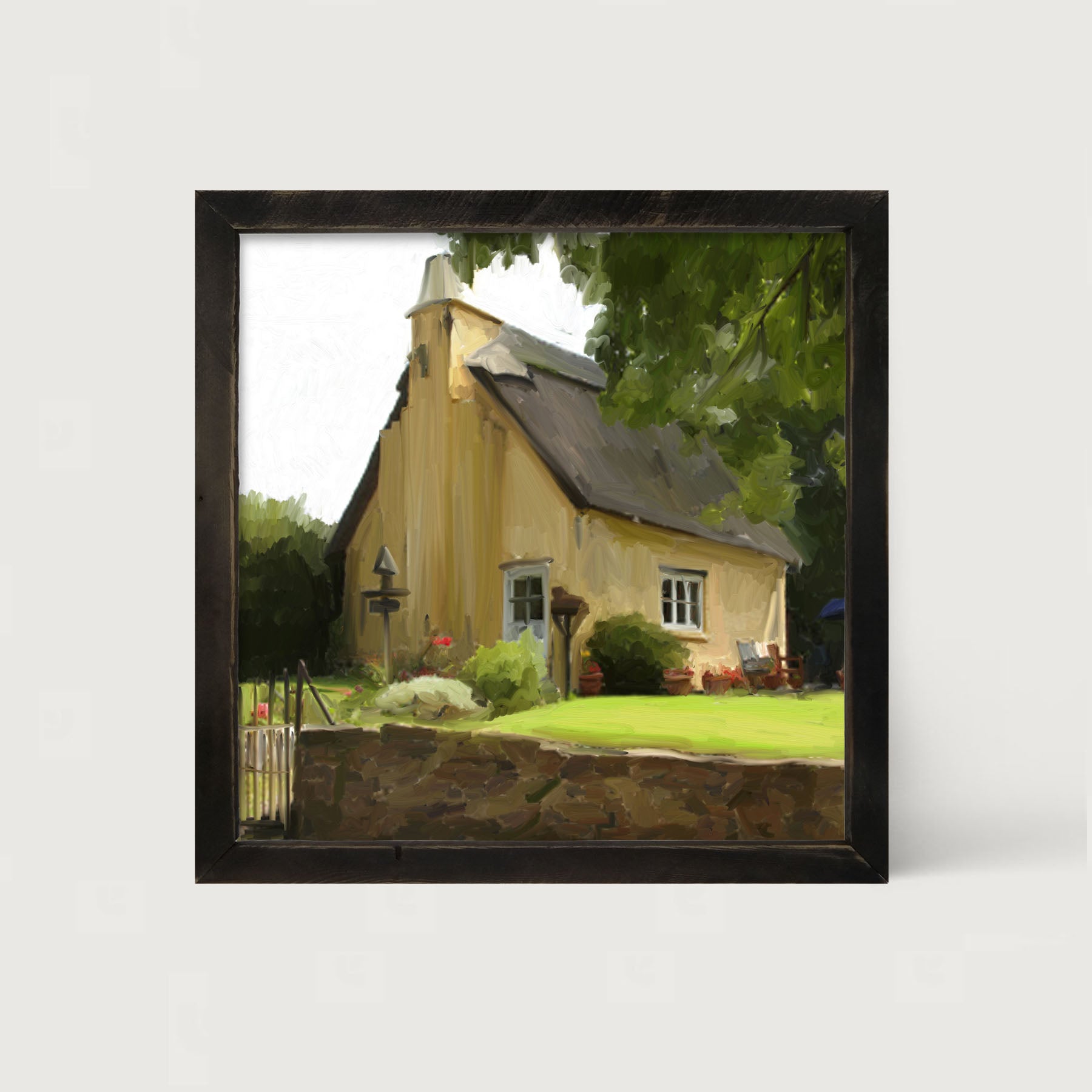 Yellow Cottage - Framed art