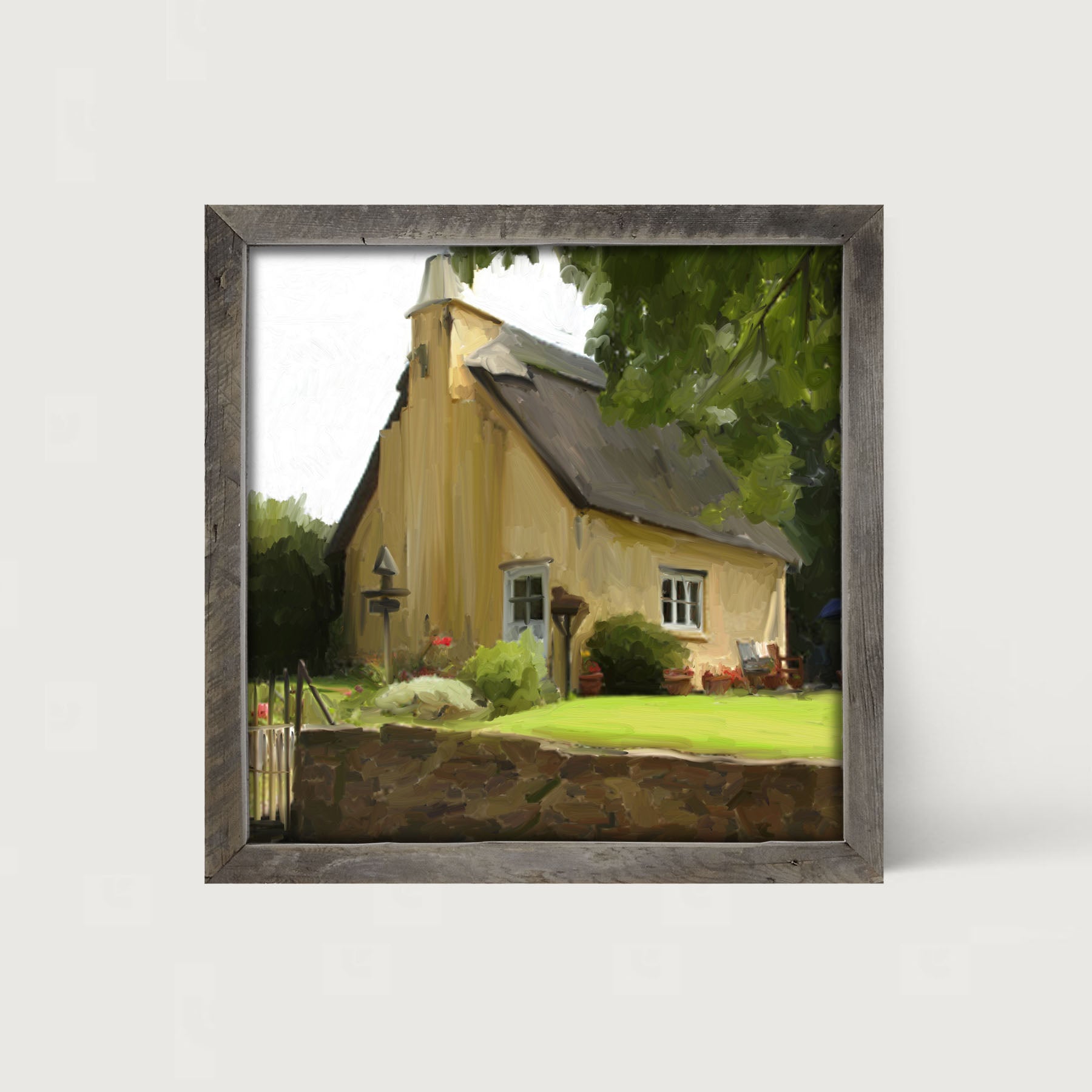 Yellow Cottage - Framed art