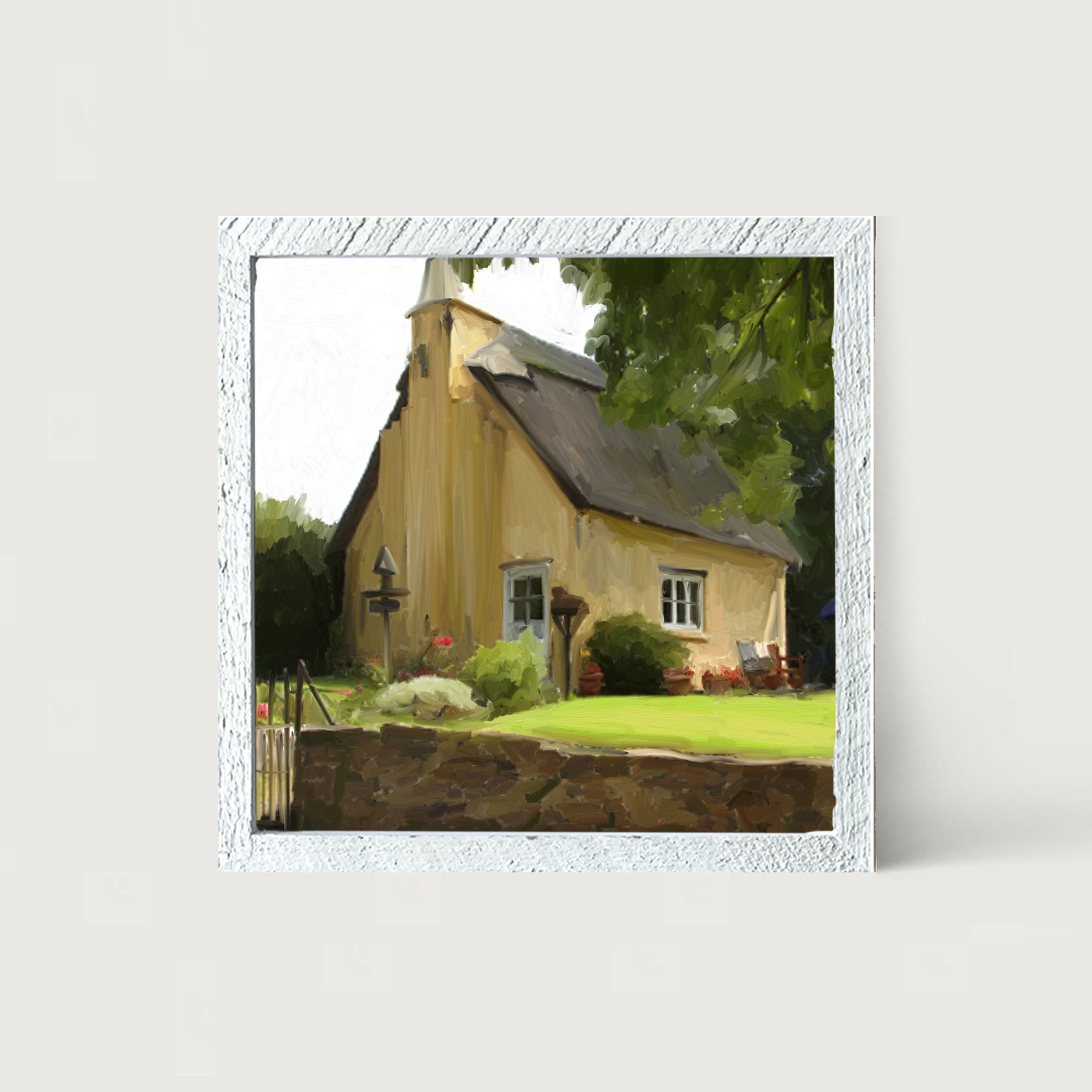 Yellow Cottage - Framed art